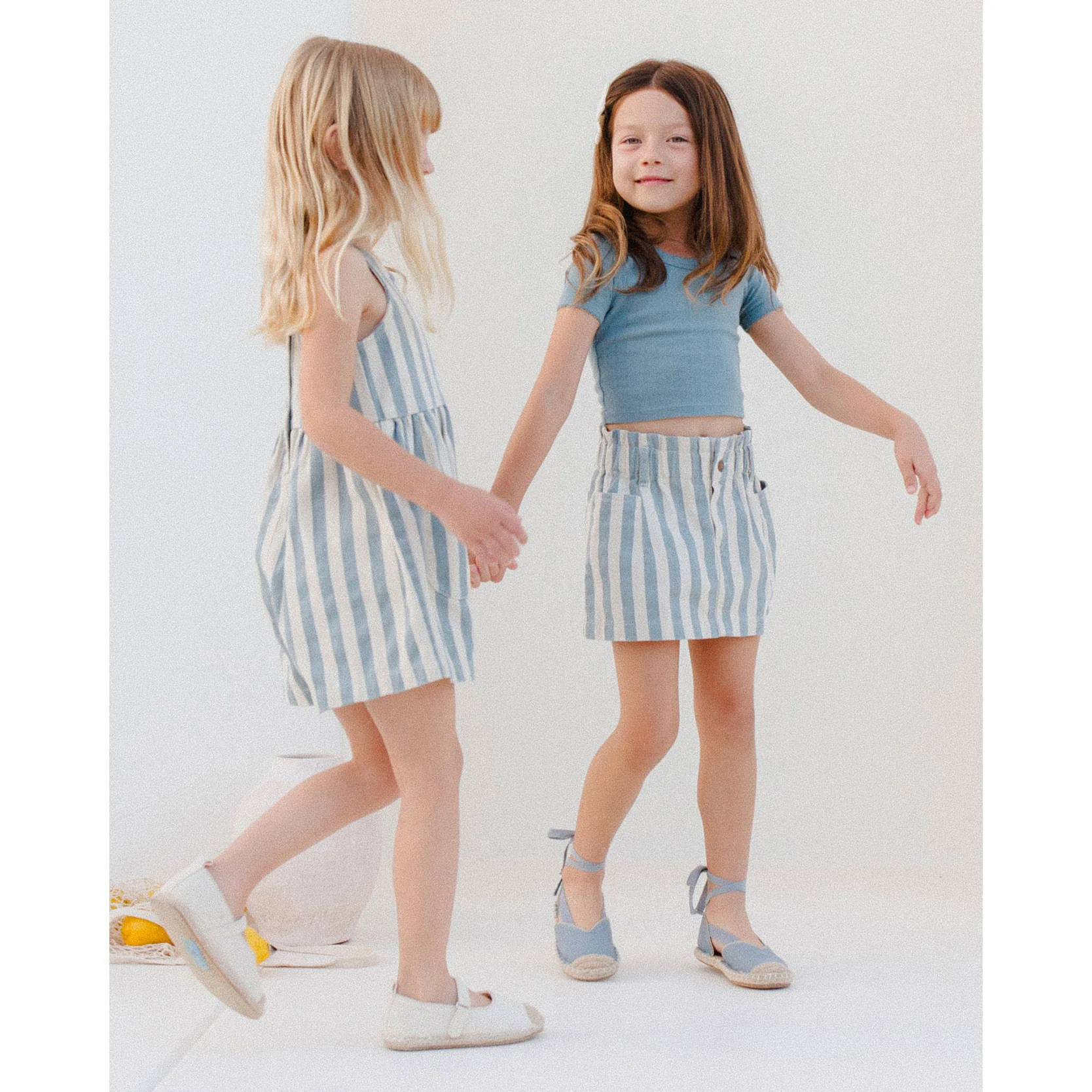 Rylee and Cru Ocean Stripe Denim Shortalls - Image 2