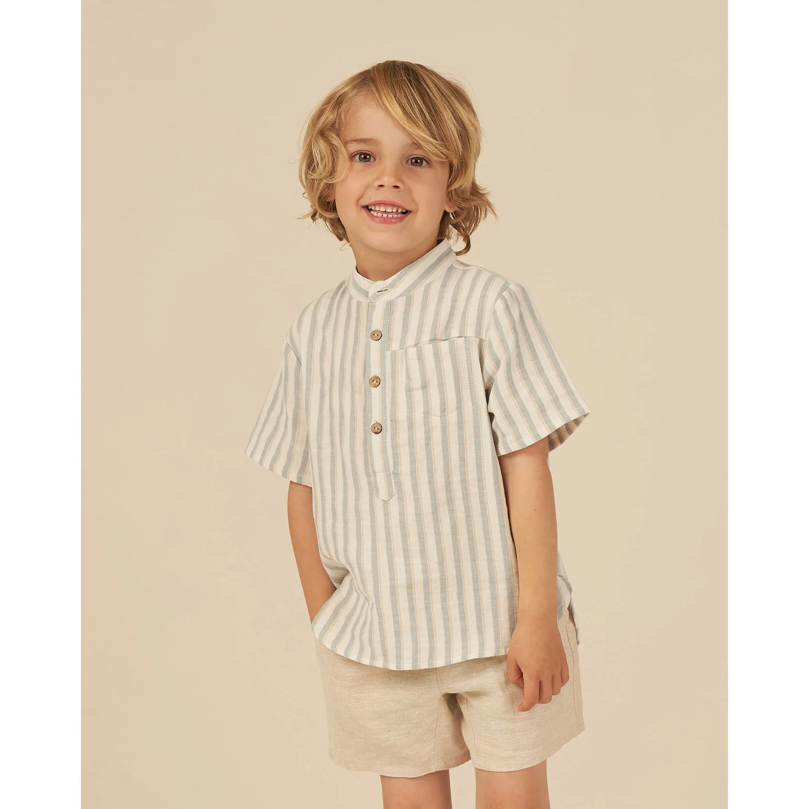 Rylee and Cru Ocean-Stripe Mason Shirt - Ocean Stripe - Image 2