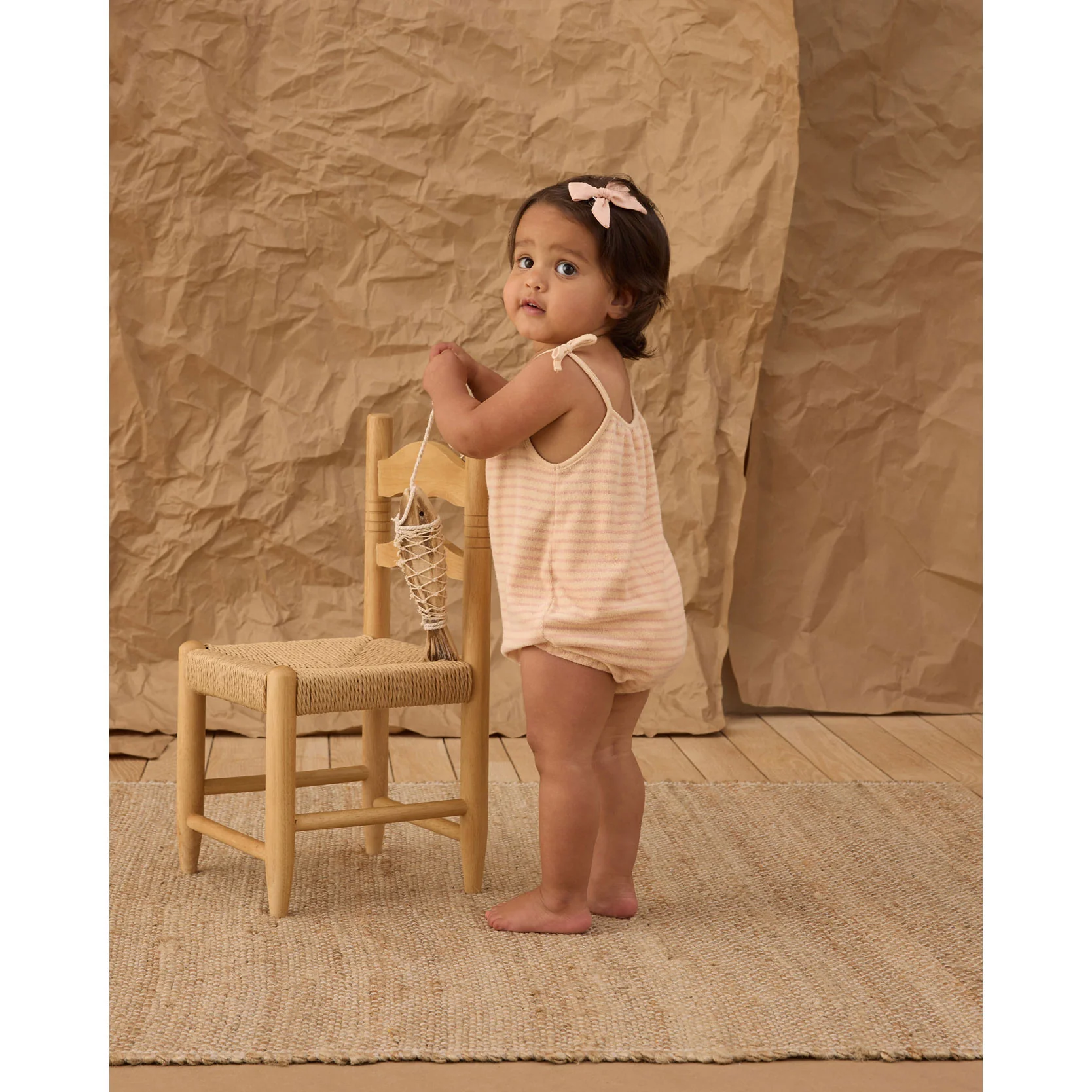 Rylee and Cru  Pink Stripe Nala Romper - Image 3