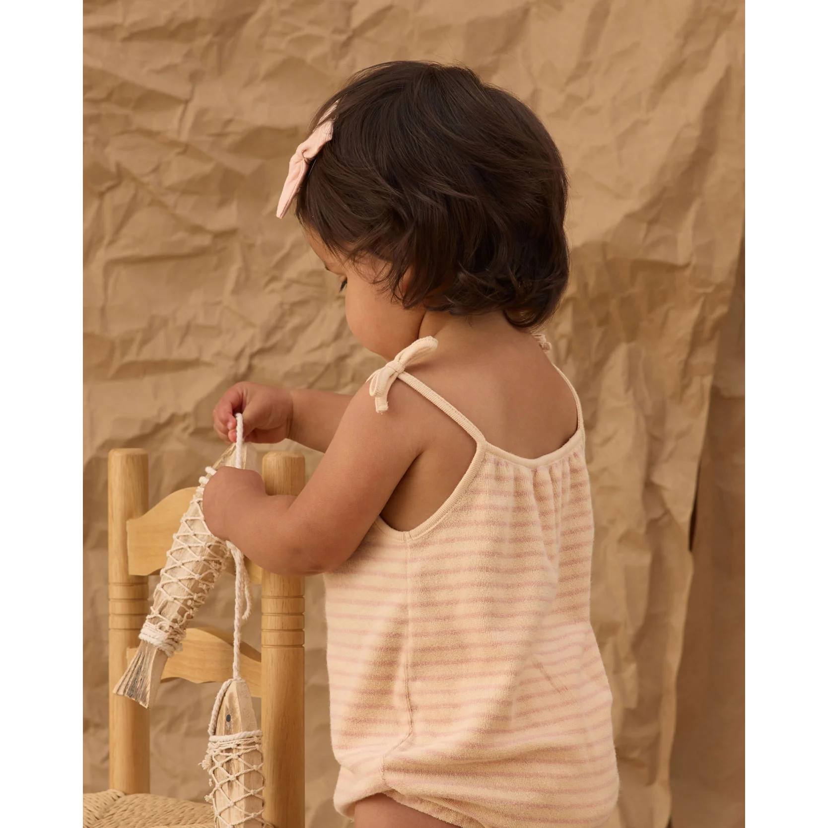 Rylee and Cru  Pink Stripe Nala Romper - Image 4