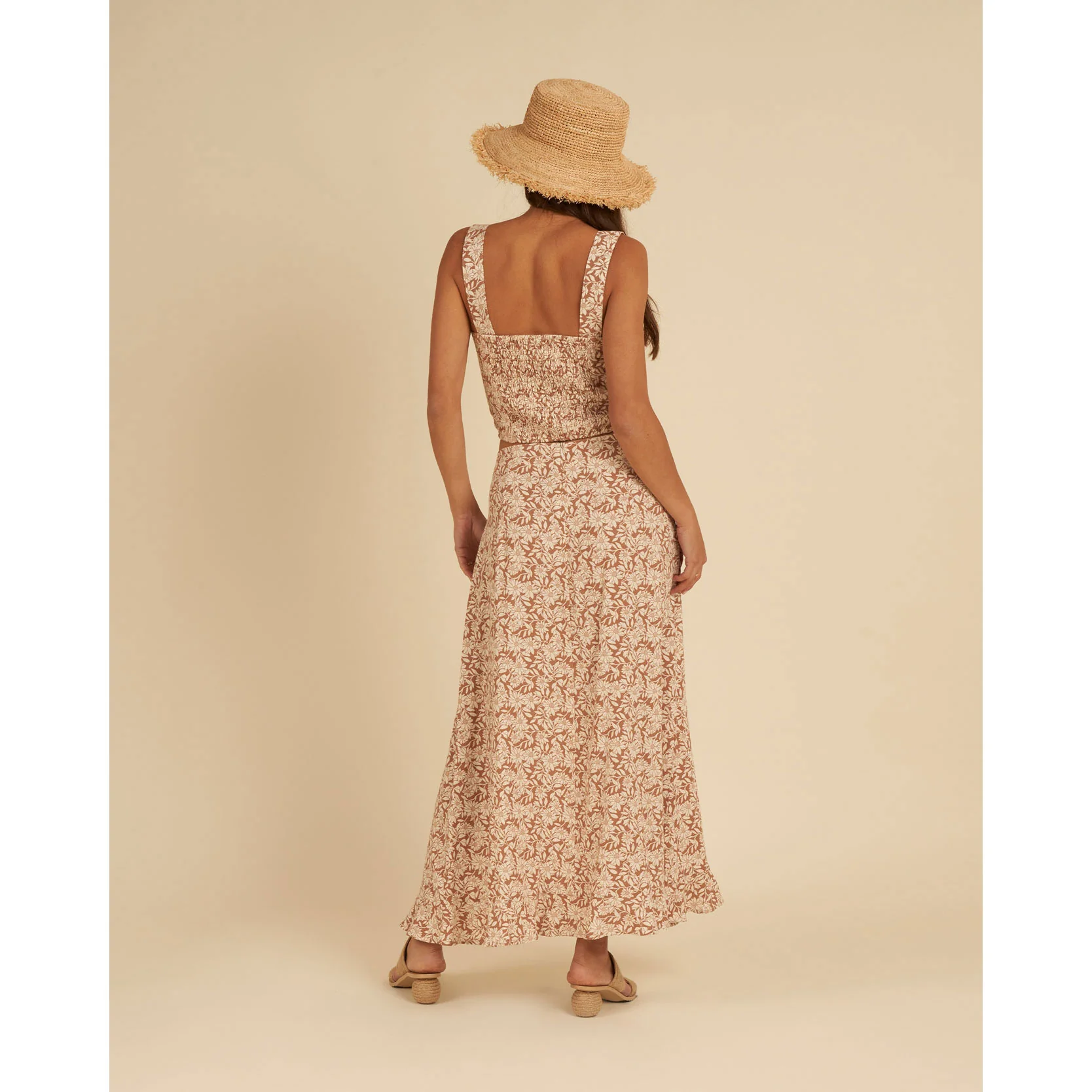 Rylee and Cru Plumeria Button Slit Womens Skirt -Plumeria - Image 3