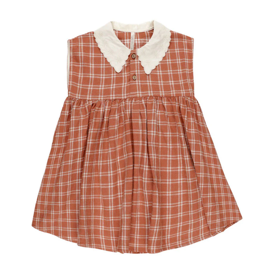 Rylee and Cru Poppy Check Collared Babydoll Dress
