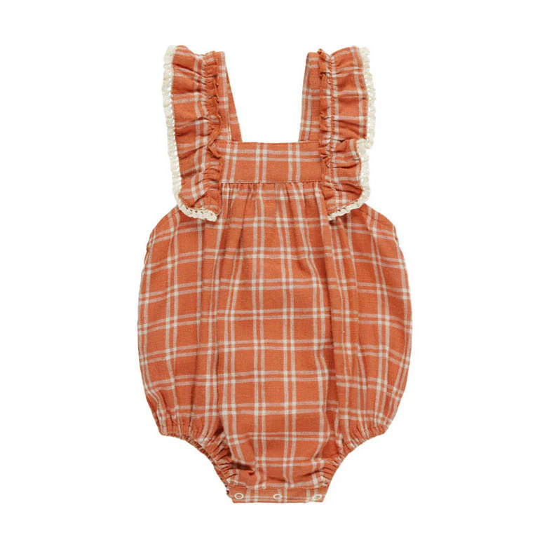 Rylee and Cru Poppy Check Maya Romper