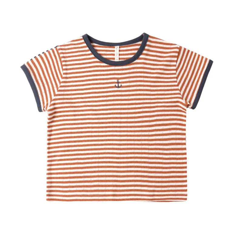 Rylee and Cru Poppy Stripe Pointelle Tee
