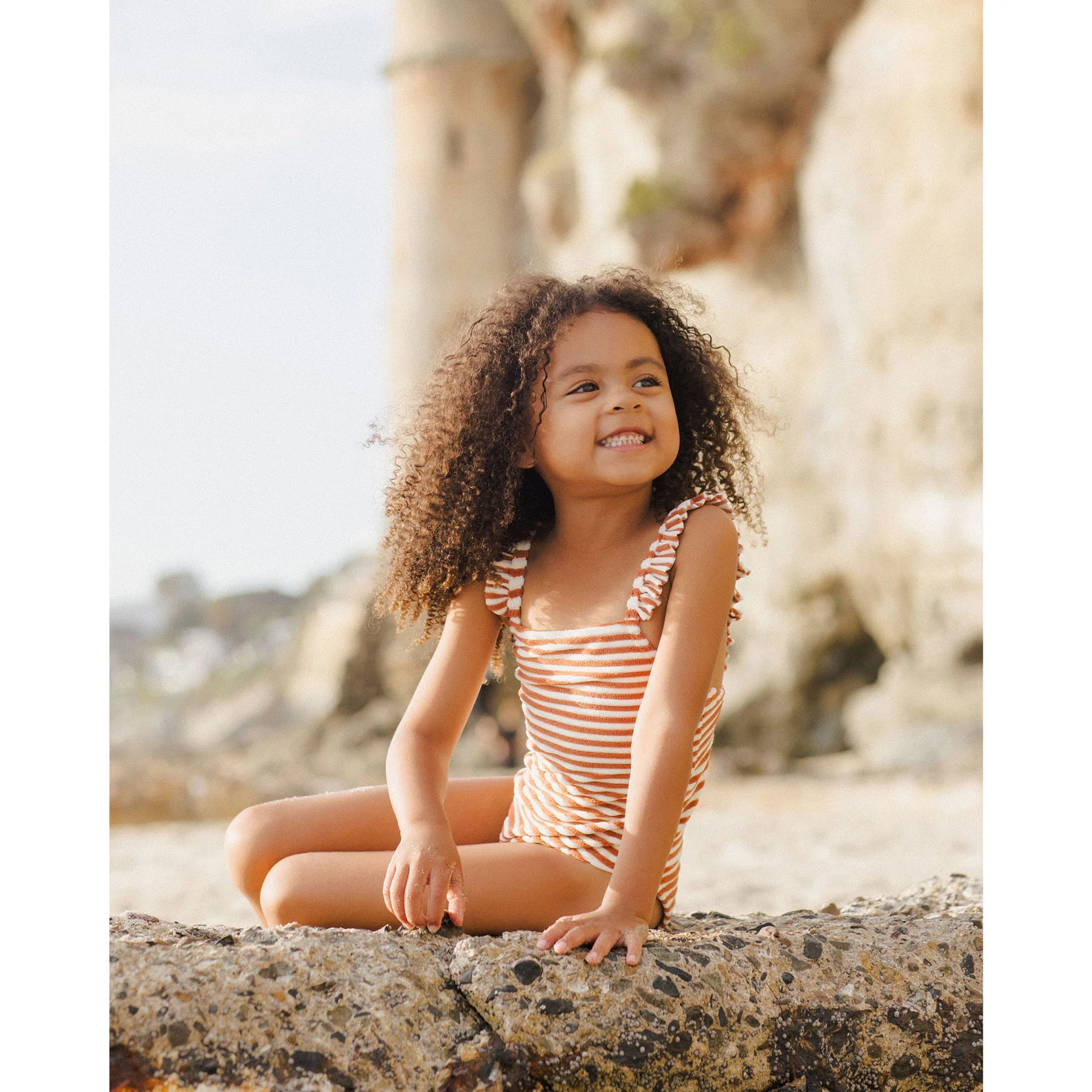 Rylee and Cru Poppy Stripe Positano One-Piece - Image 2