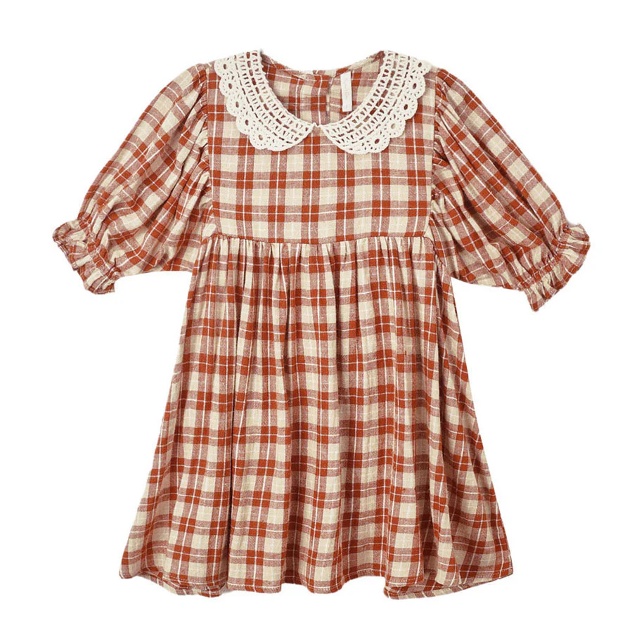 Rylee and Cru Red Plaid Heidi Dress