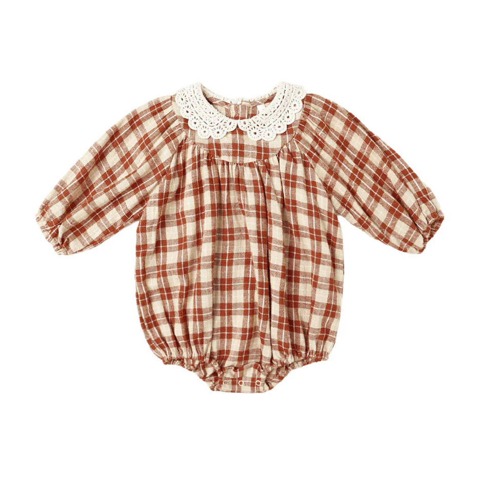 Rylee and Cru Red Plaid Heidi Romper