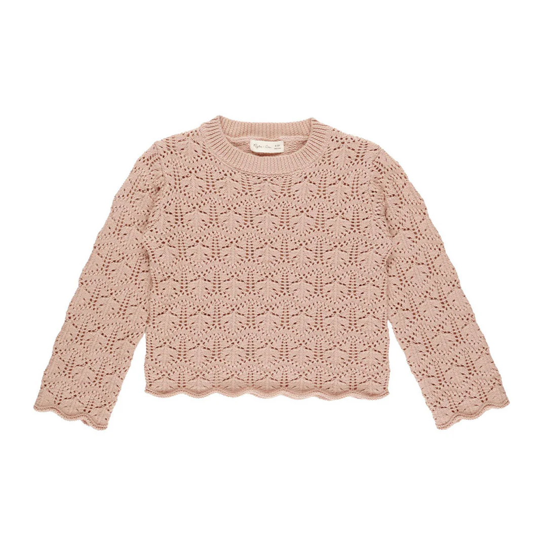 Rylee and Cru Rose Crochet Knit Pullover