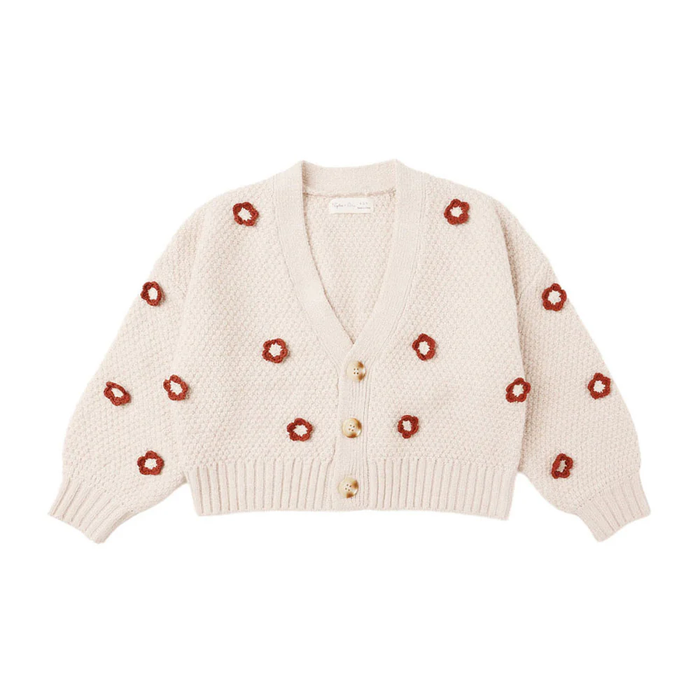 Rylee and Cru Ruby Daisy Boxy Crop Cardigan
