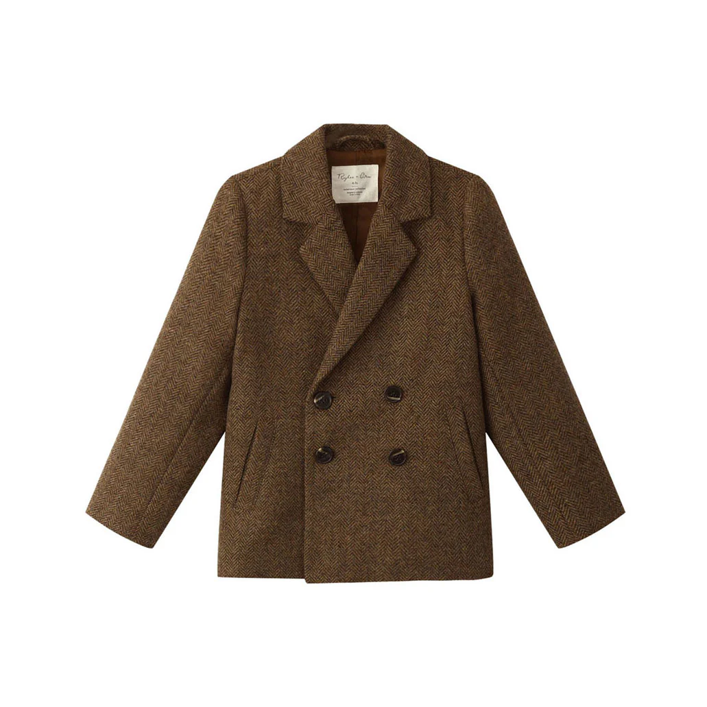 Rylee and Cru Rustic Plaid Double Breasted Blazer
