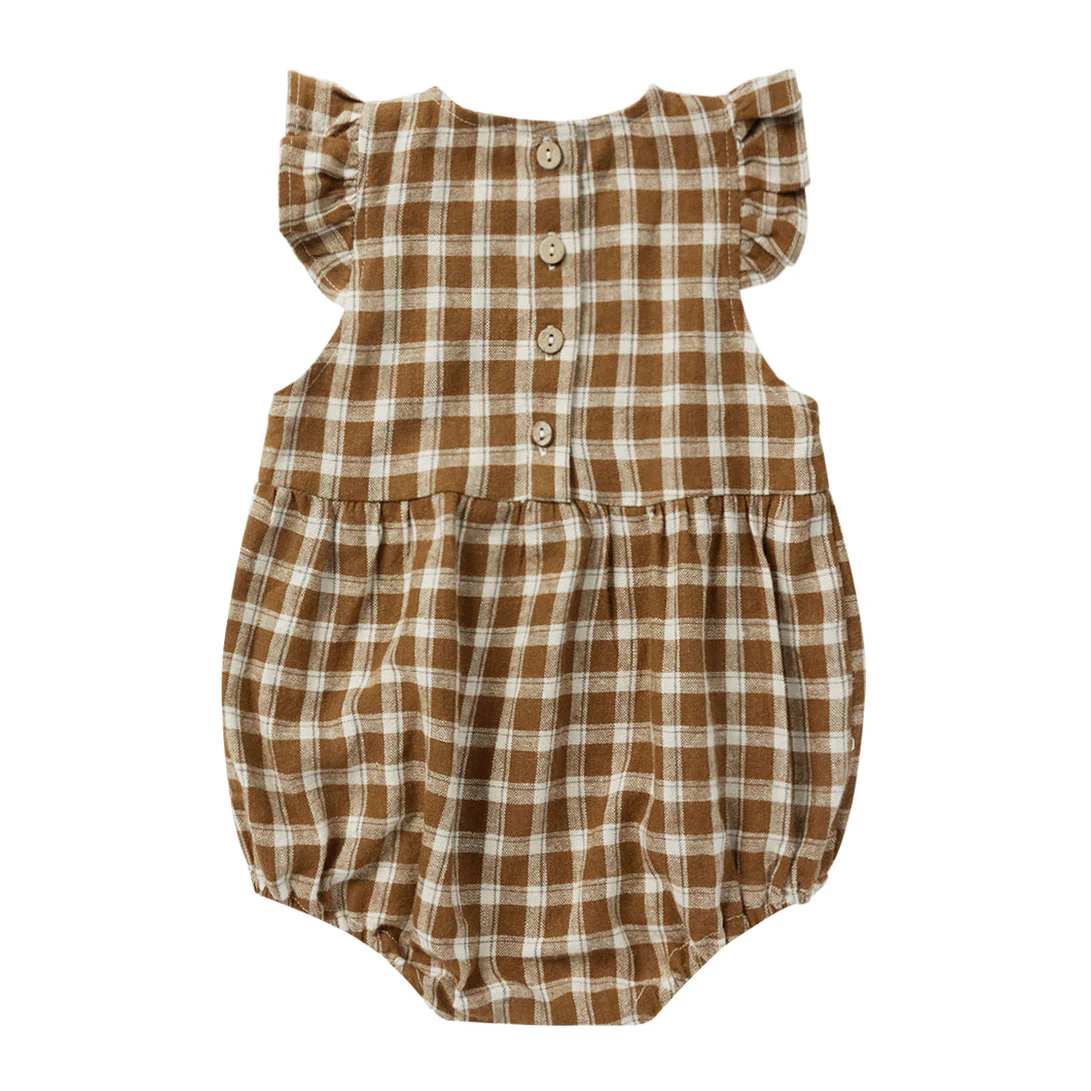 Rylee and Cru Saddle Plaid Amelia Romper - Image 2