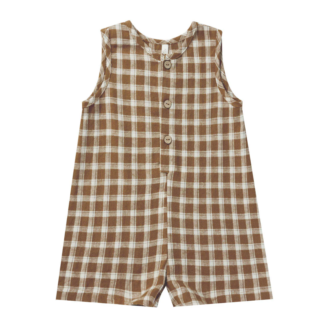 Rylee and Cru Saddle Plaid Maverick Romper