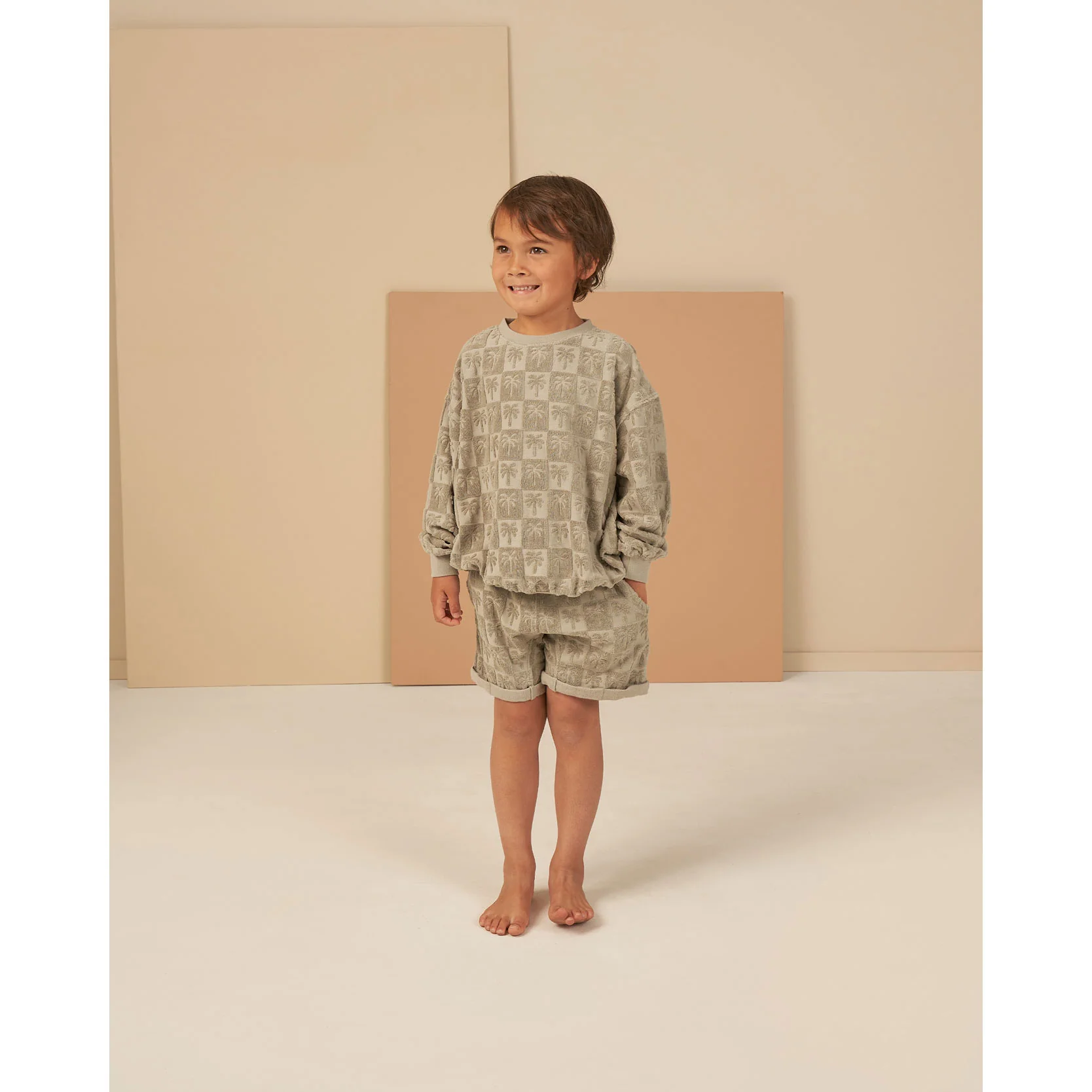 Rylee and Cru Sage Relaxed Short - Palm Check - Image 2