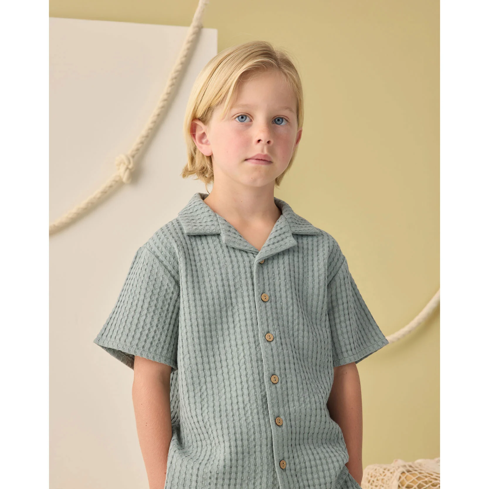 Rylee and Cru Sea Green Lapel Collar Shirt - Image 3