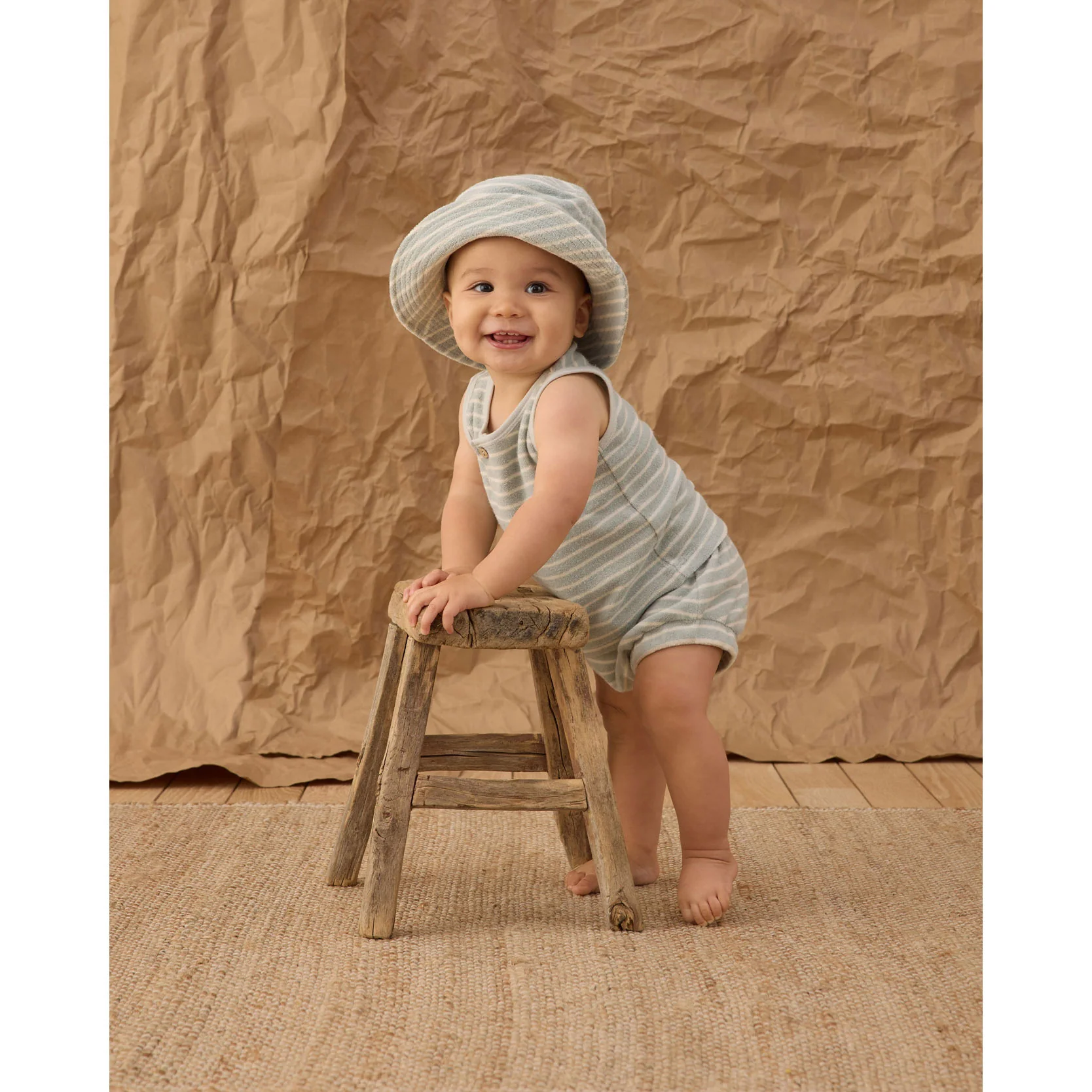 Rylee and Cru  Seafoam Terry Stripe Bucket Hat - Image 2