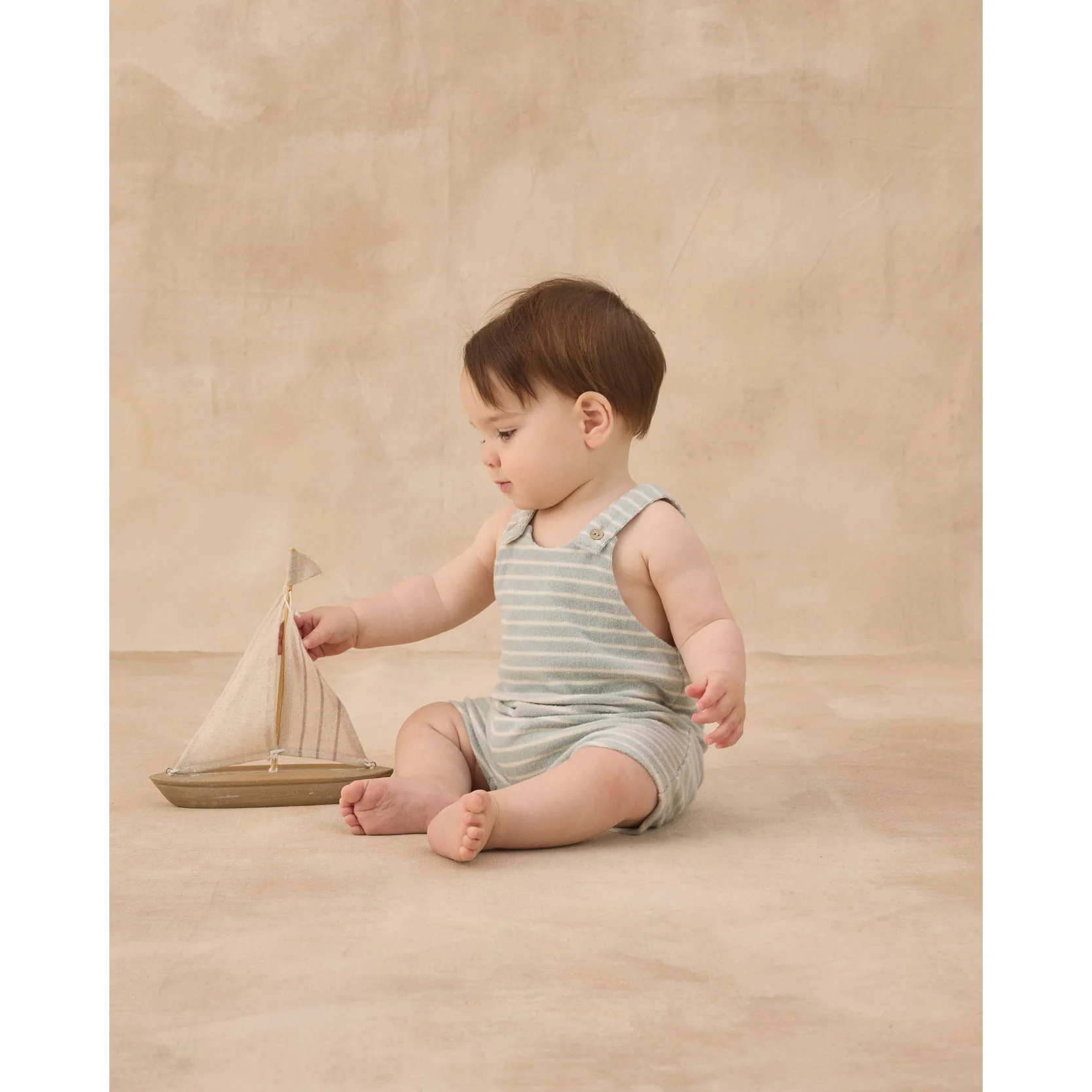 Rylee and Cru  Seafoam Terry Stripe Gio Romper - Image 2