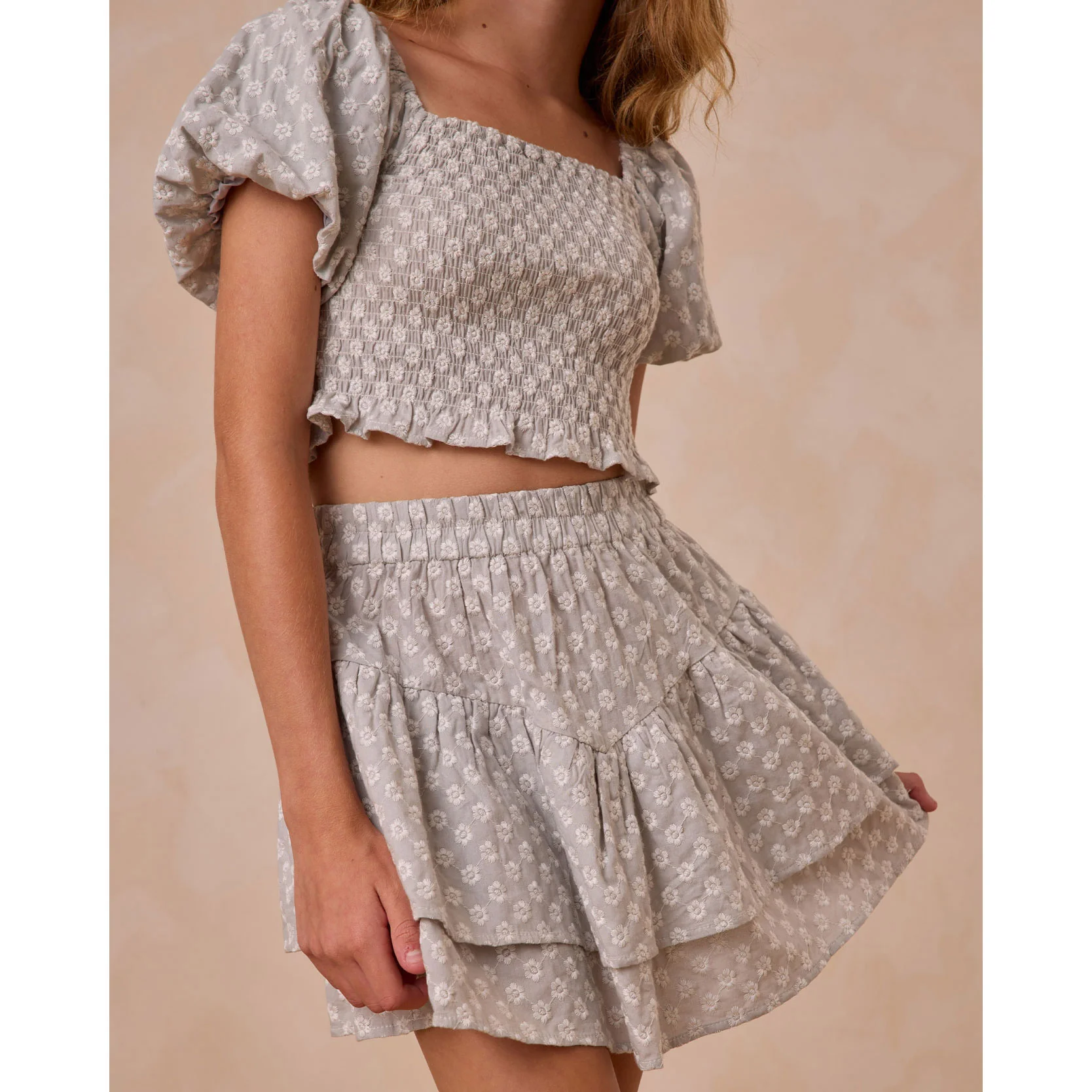 Rylee and Cru Seafoam Tiered Mini Skirt - Image 3