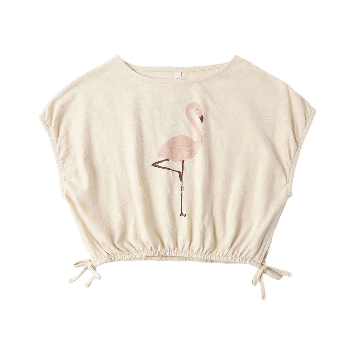 Rylee and Cru  Shell Flamingo Cropped Cinch Tee