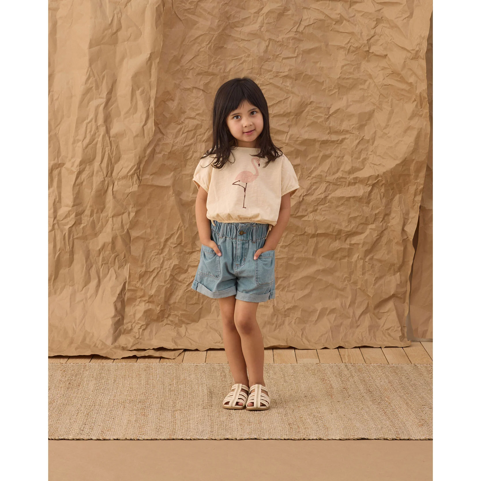 Rylee and Cru  Shell Flamingo Cropped Cinch Tee - Image 2