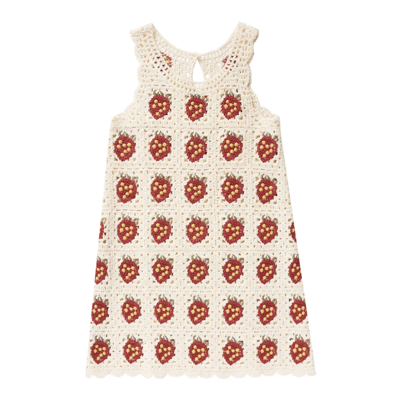Rylee and Cru Strawberry Crochet Tank Mini Dress