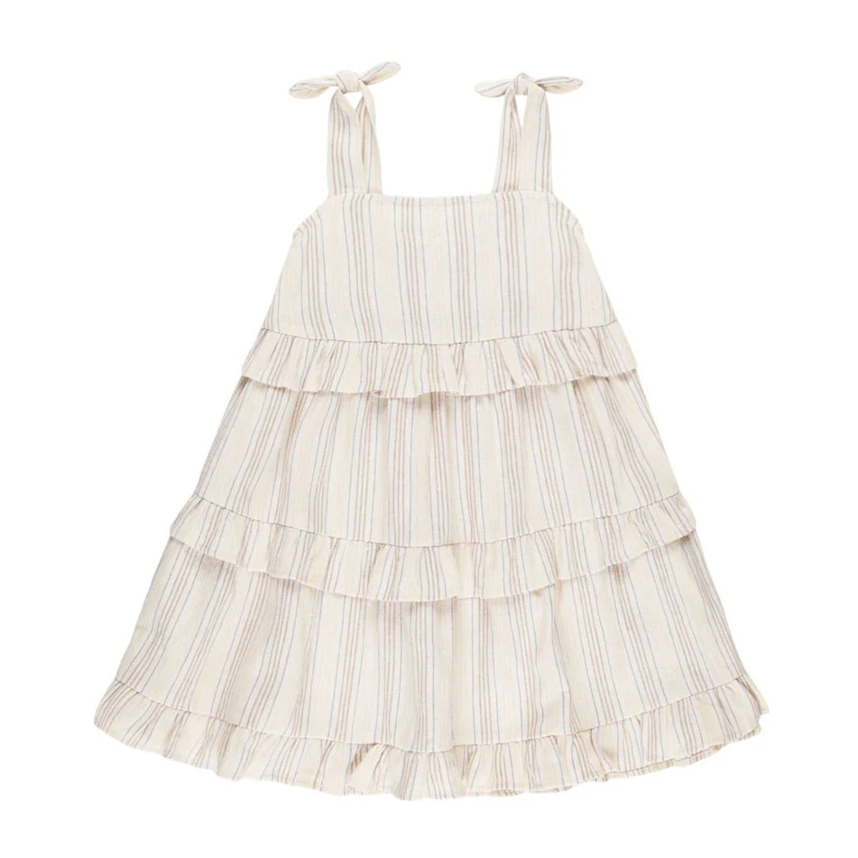 Rylee and Cru Summer Stripe Ruffle Swing Dress