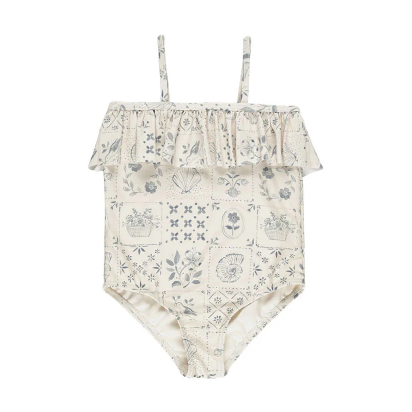 Rylee and Cru Tile Ruffle One-Piece