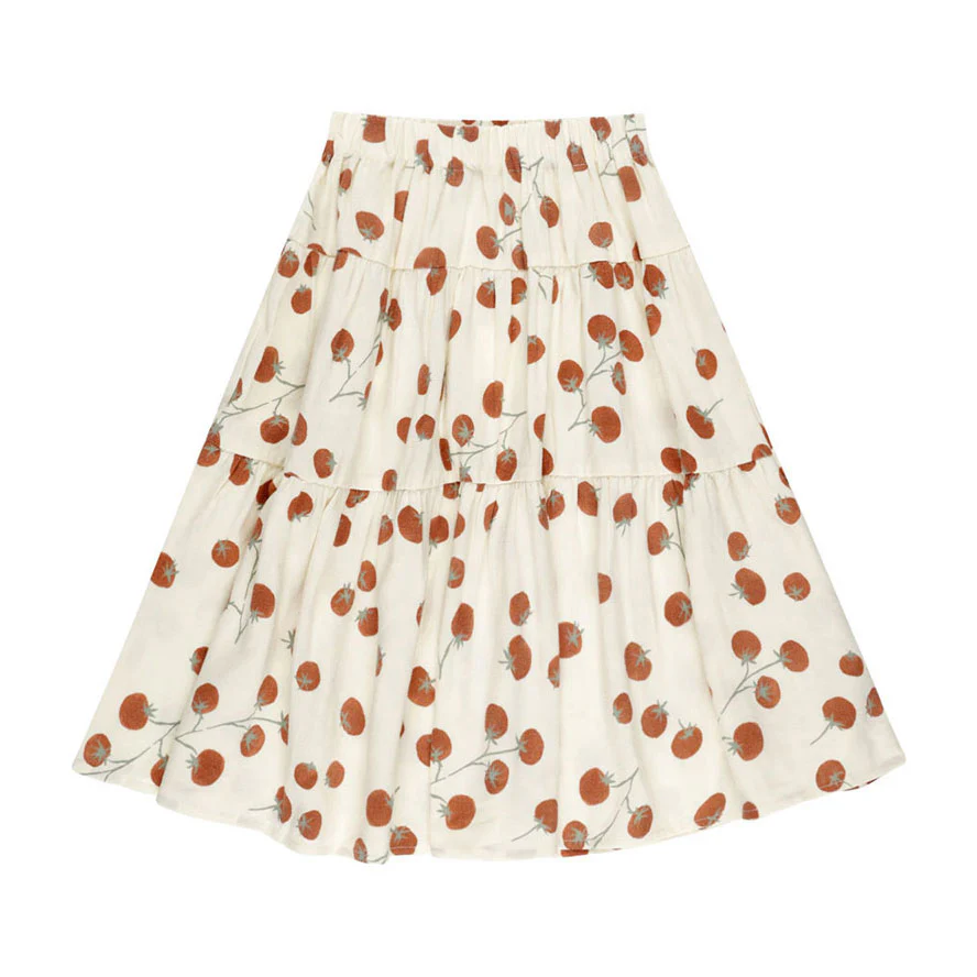 Rylee and Cru Tomatoes Tiered Midi Skirt