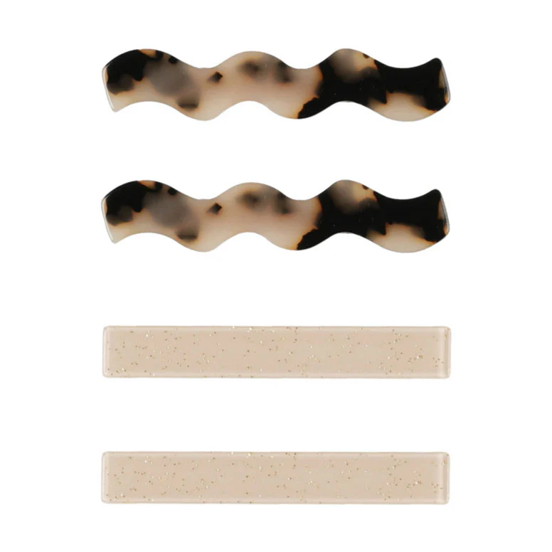 Rylee and Cru Tortoise- Shell Wavy Clip Set