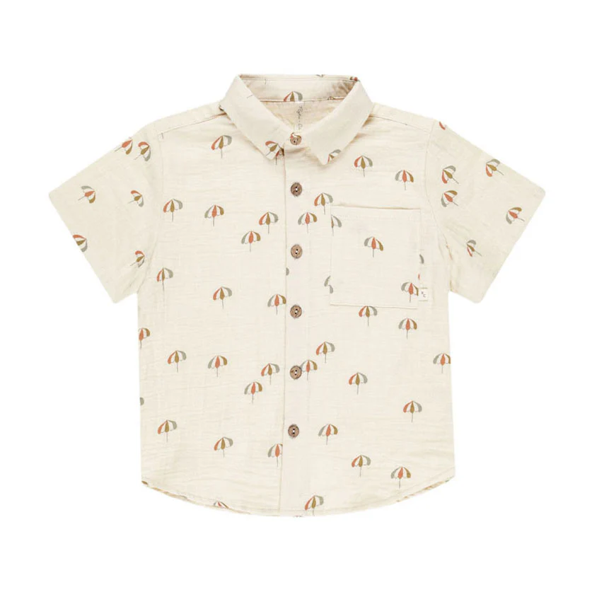 Rylee and Cru Umbrellas Collared Short Sleeve Shirt