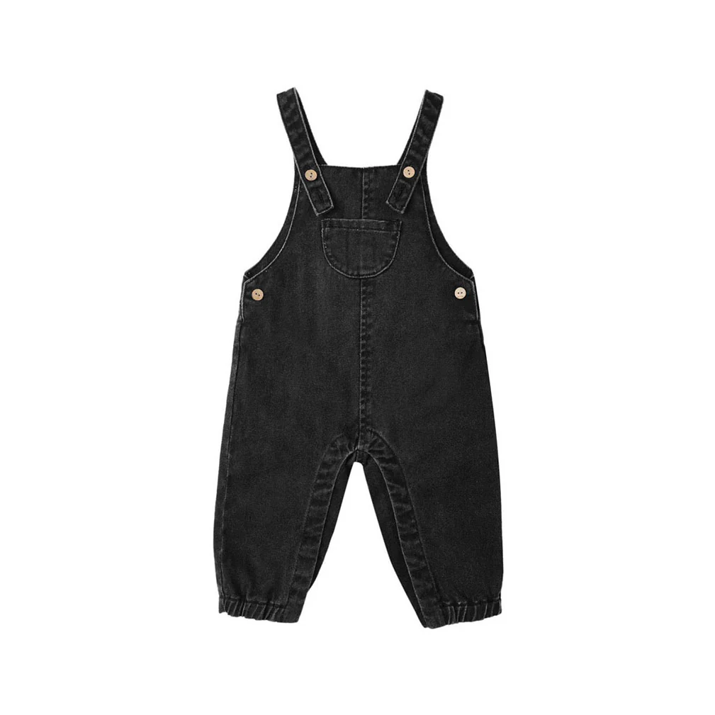 Rylee and Cru Washed Black Baby Overalls