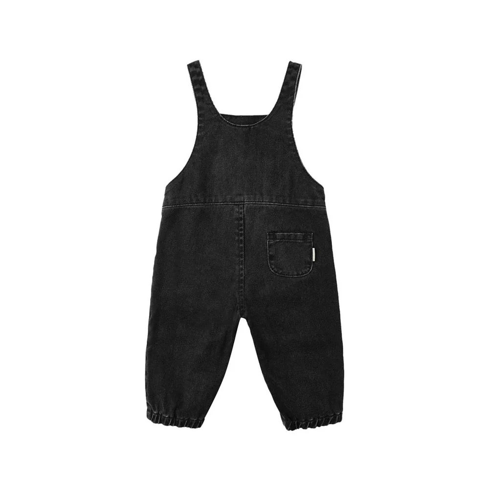Rylee and Cru Washed Black Baby Overalls - Image 2