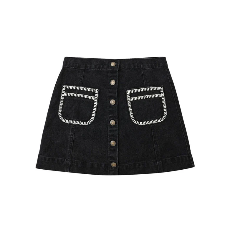 Rylee and Cru Washed Black Denver Mini Skirt
