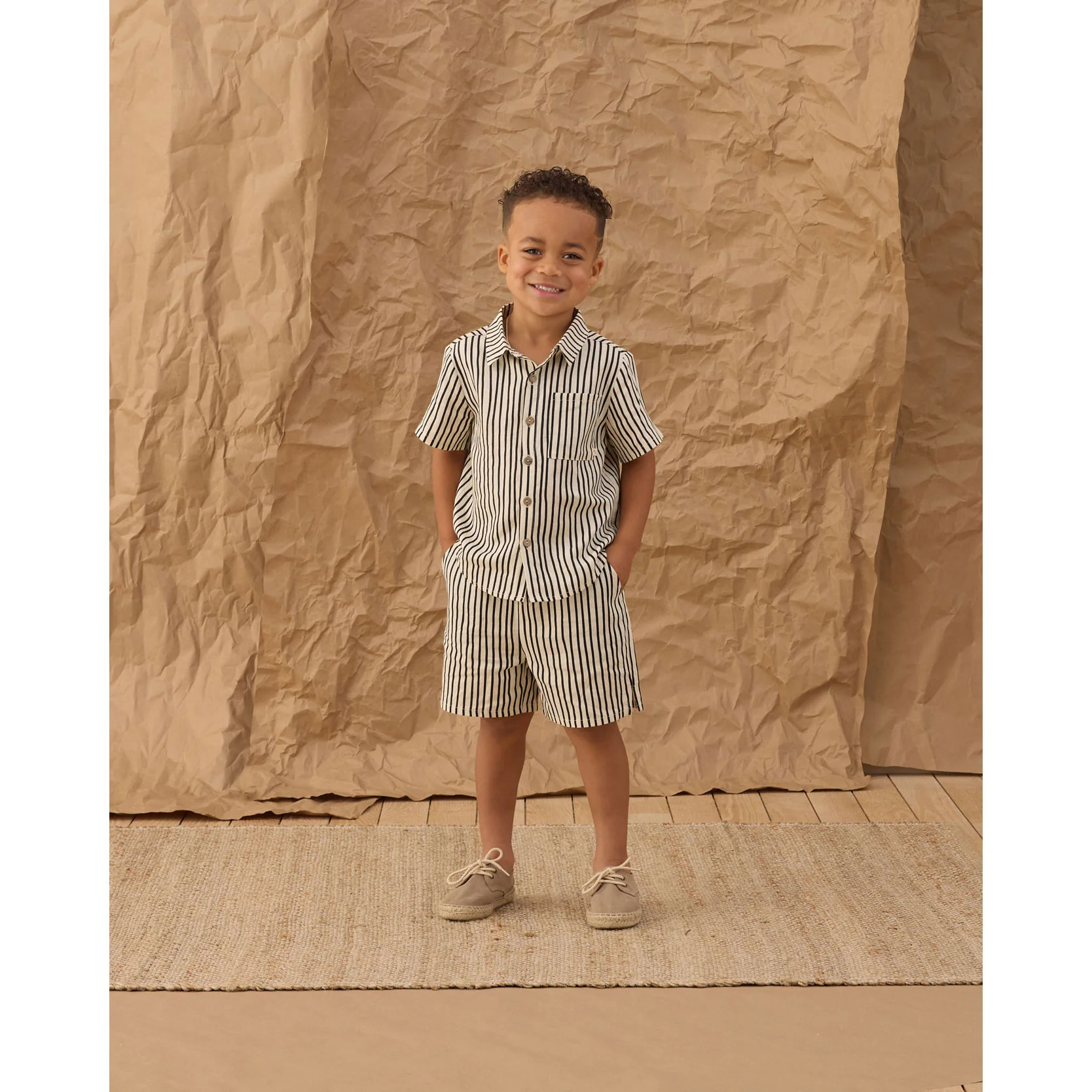 Rylee and Cru Wavy Stripe Collared Short Sleeve Shirt - Image 2