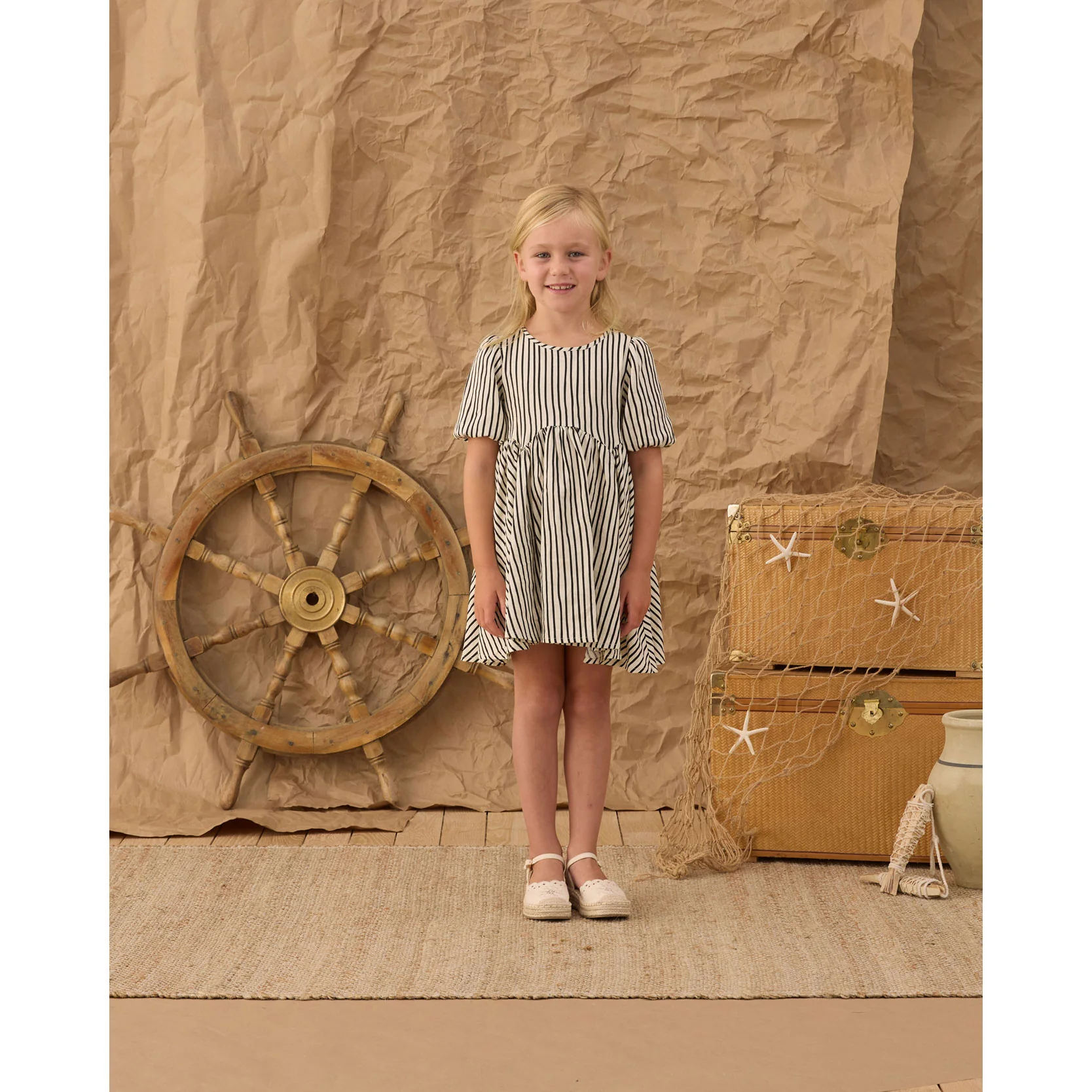 Rylee and Cru Wavy Stripe Rose Dress - Image 2