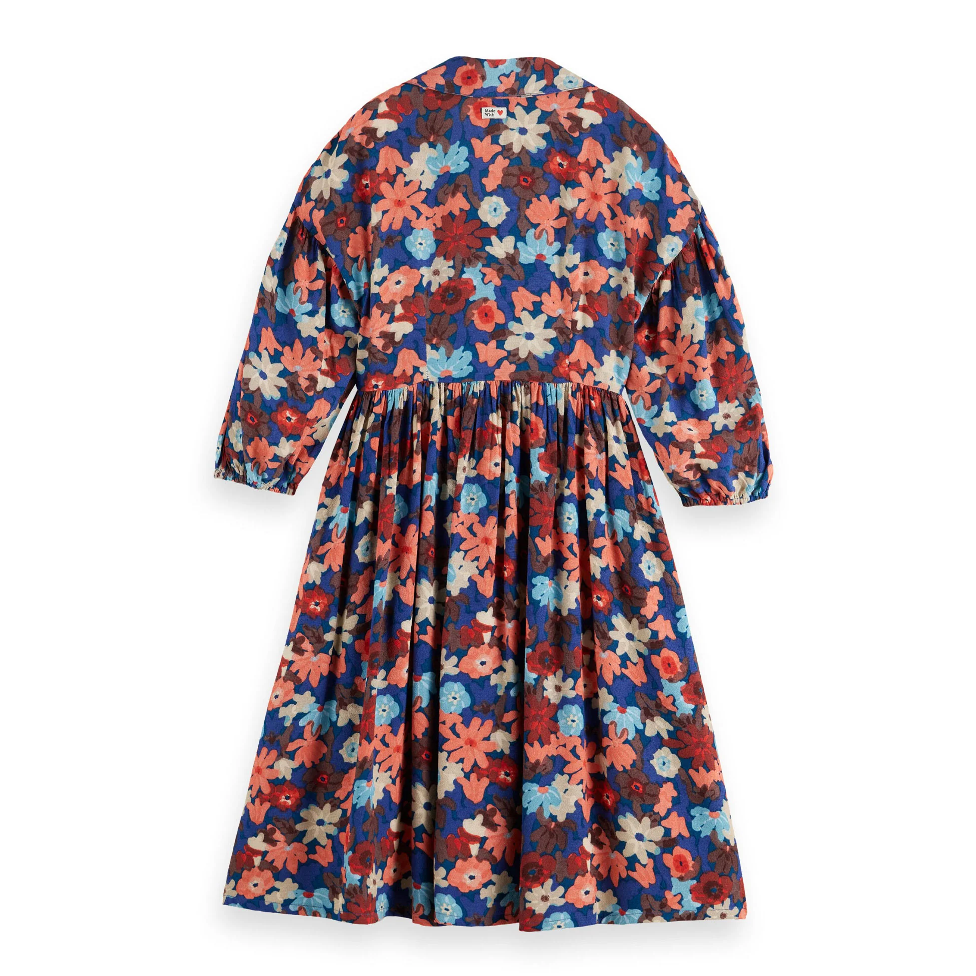 Scotch Shrunk Blue Floral Printed Viscose Midi Dress - Image 3
