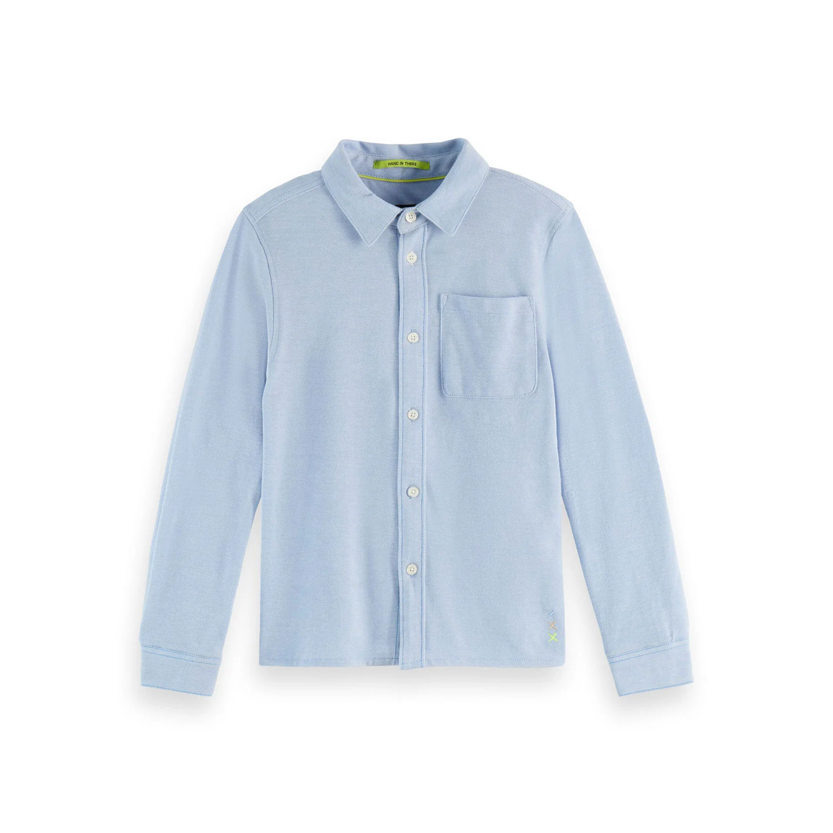 Scotch Shrunk Cerulean/ Bright White Two Tone Pique Shirt