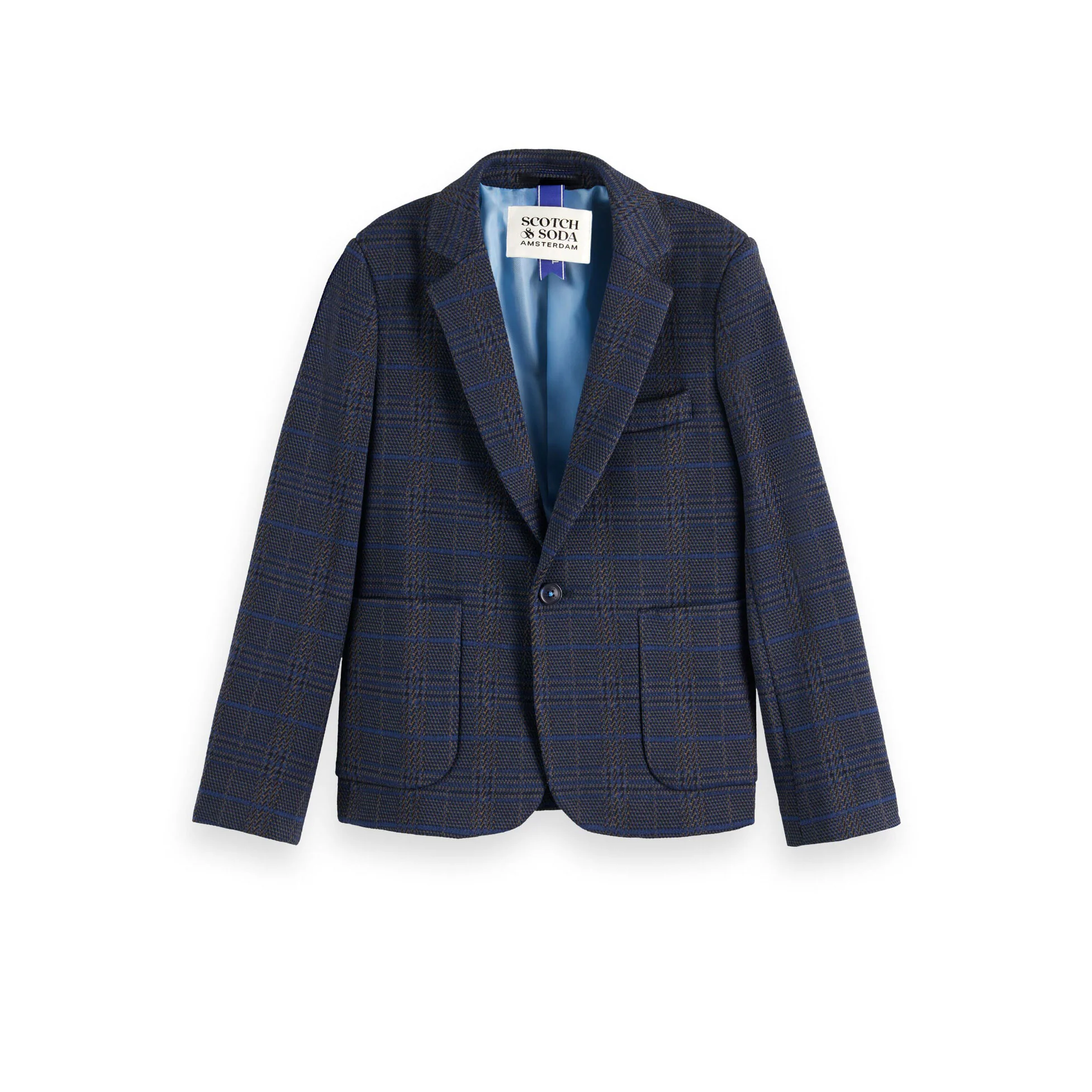 Scotch Shrunk Check Knitted Blazer