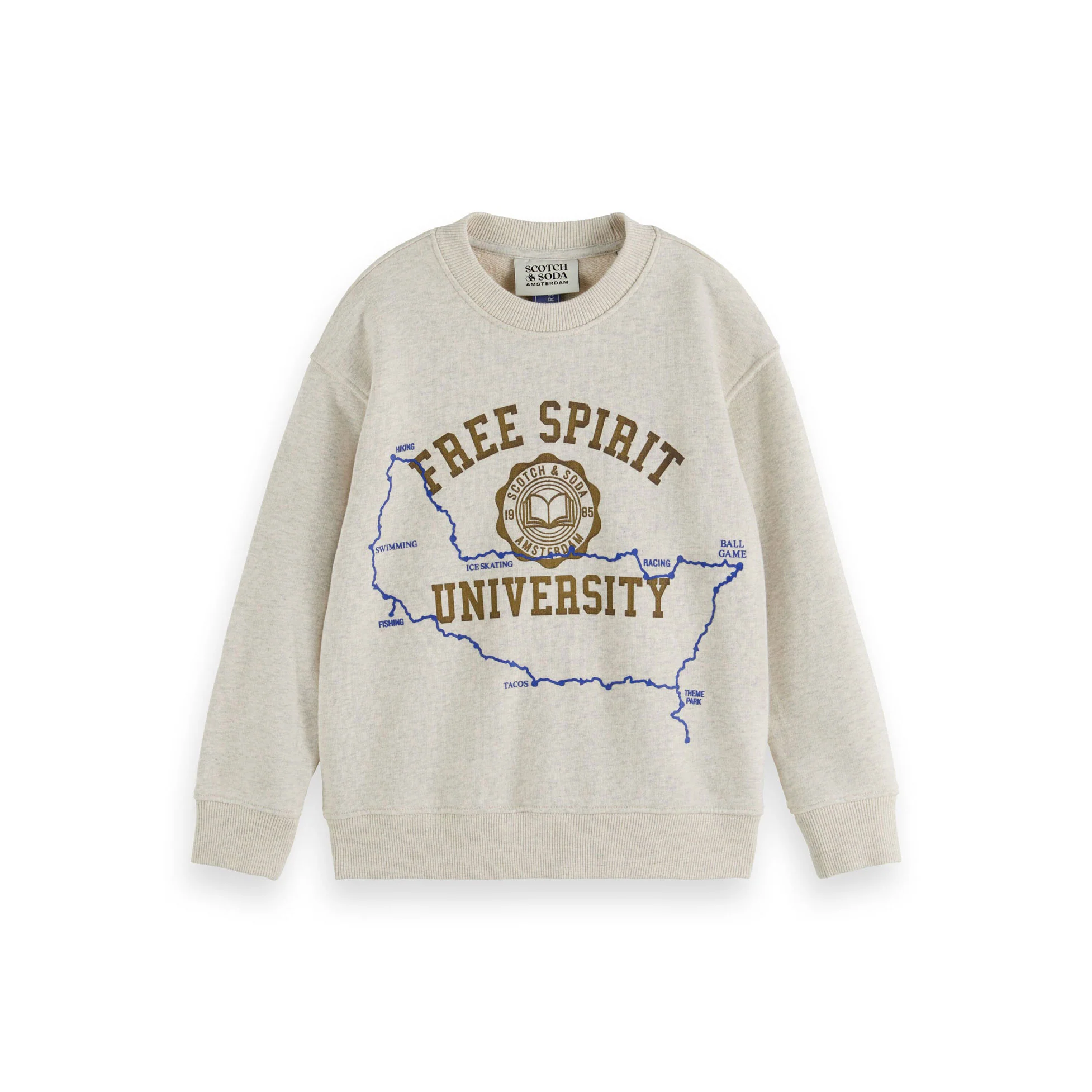 Scotch Shrunk Ecru Logo Carrier Crewneck