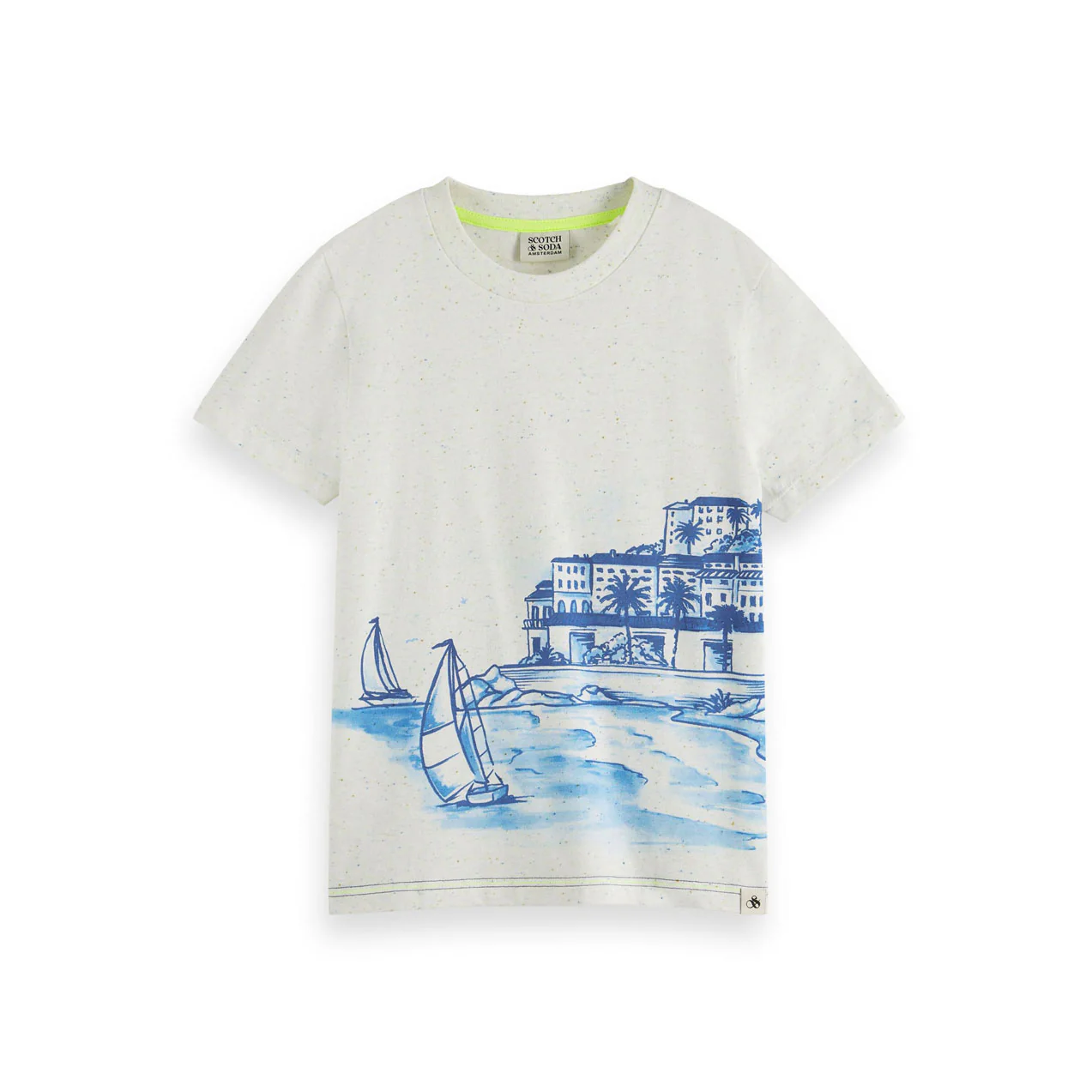 Scotch Shrunk Ecru Printed Relaxed Fit Tee