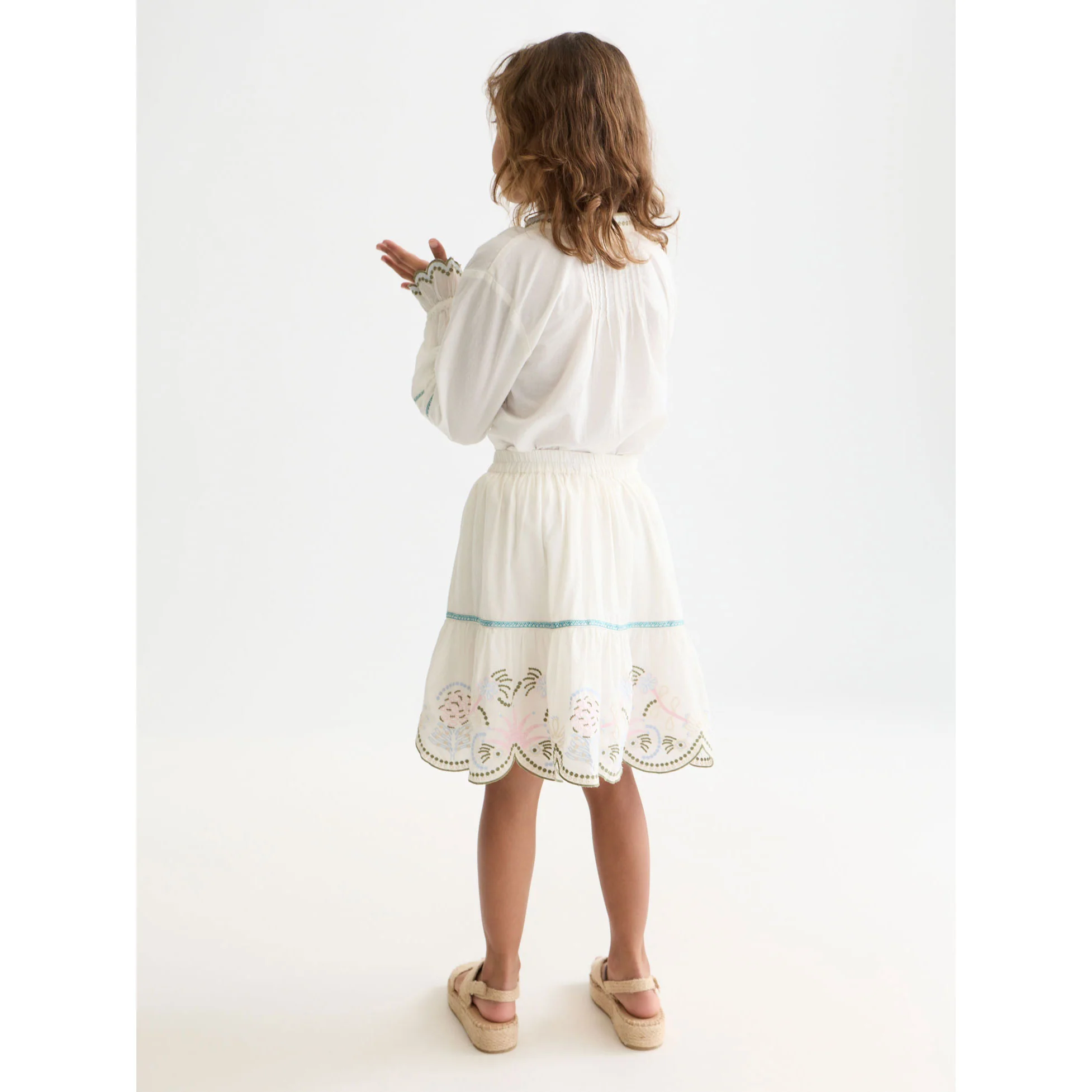 Scotch Shrunk Eggnog Embroidered Hem Skirt - Image 4