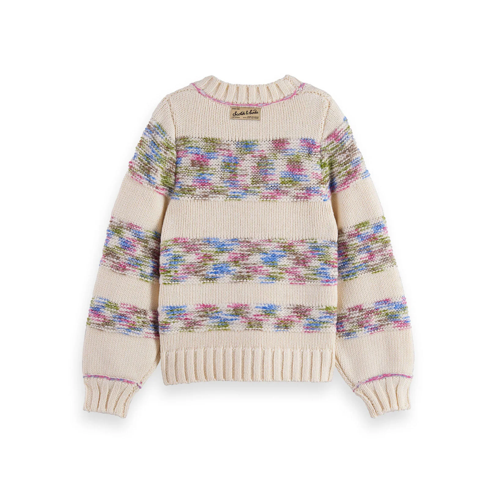 Scotch Shrunk Eggnog  Yarn Striped Pullover - Image 2