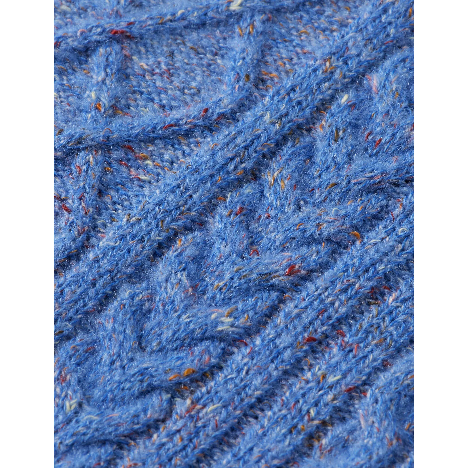 Scotch Shrunk Faded Denim Melange Cable Knit Pullover - Image 3