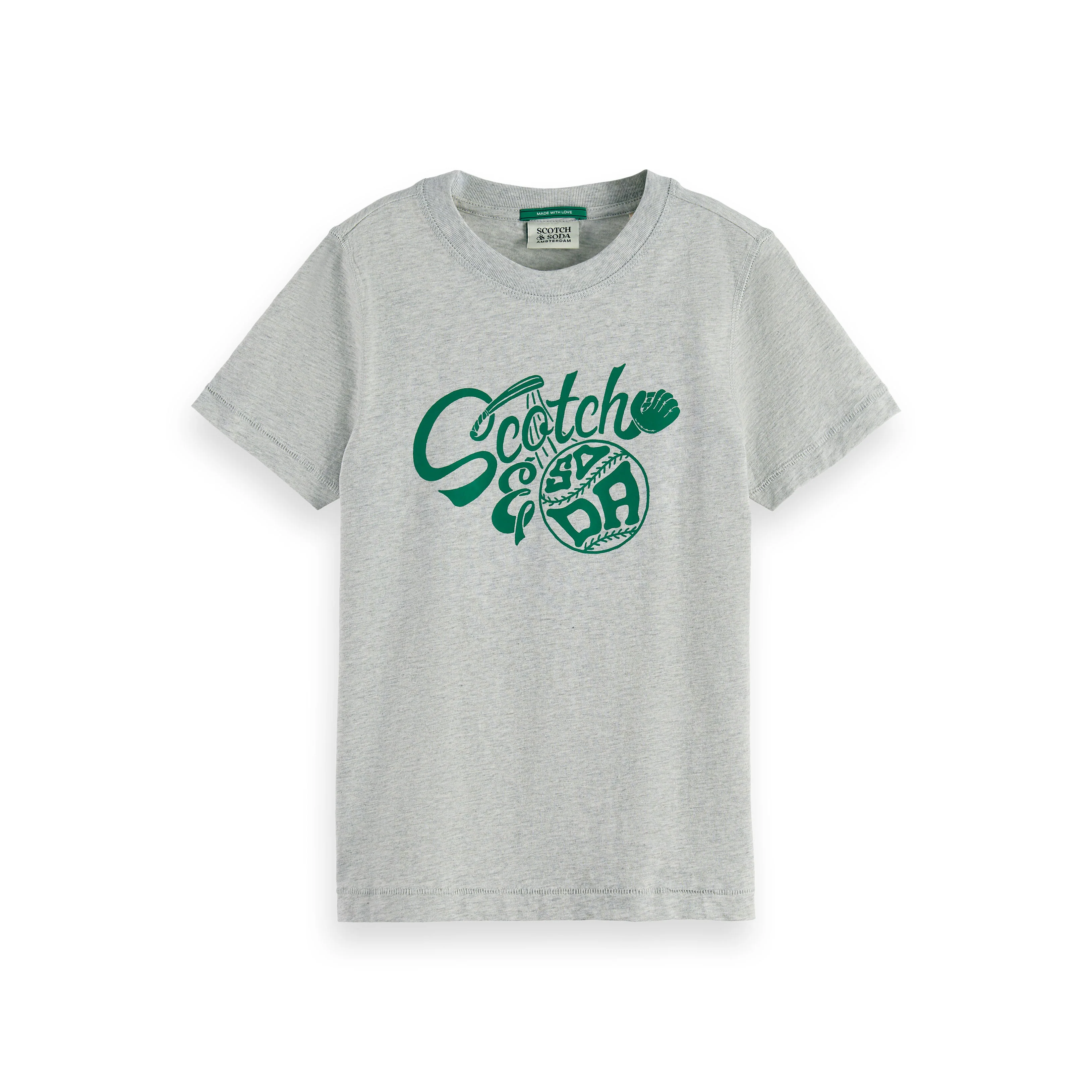 Scotch Shrunk Grey Melange Artwork T-Shirt