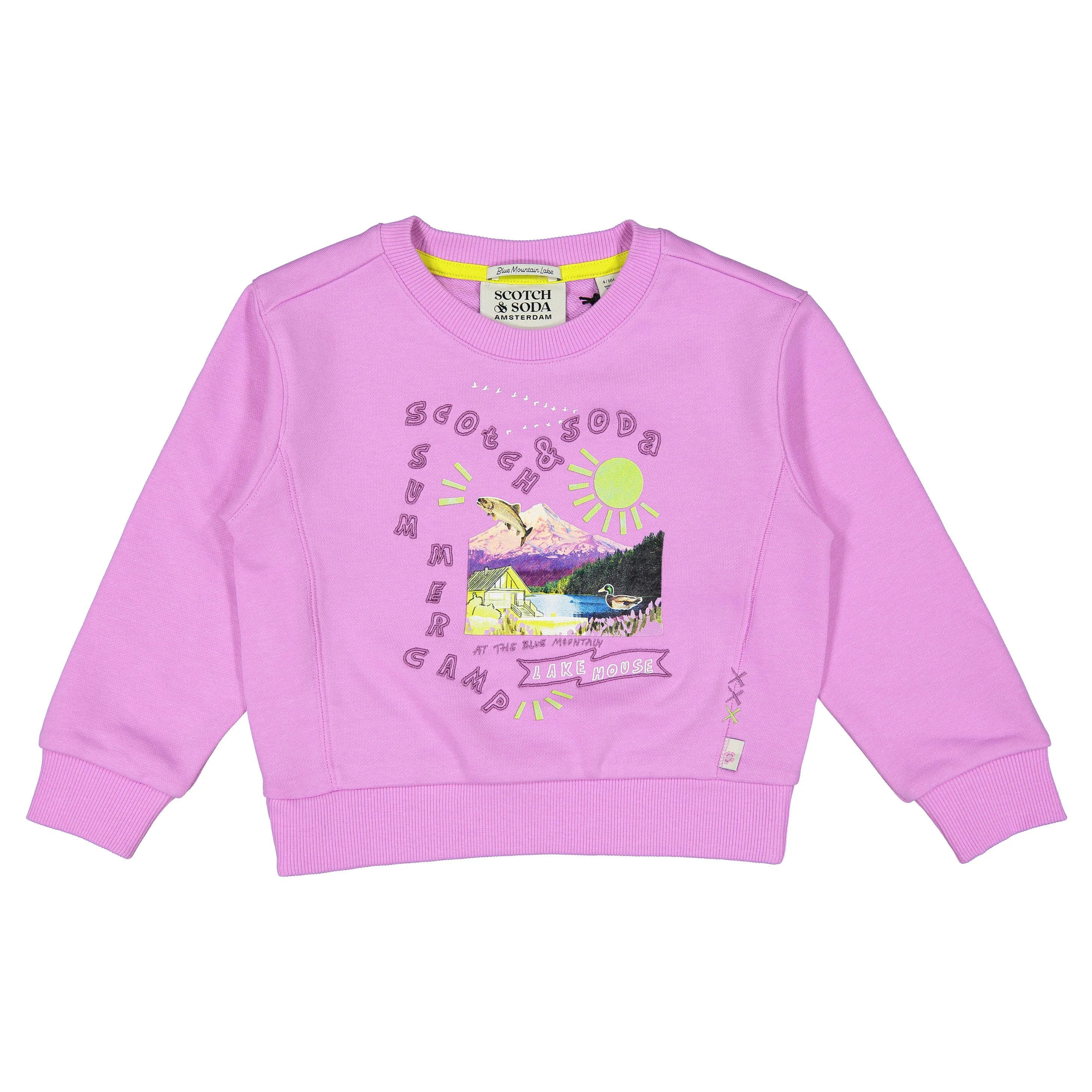 Scotch Shrunk Iris Pink Artwork Crewneck