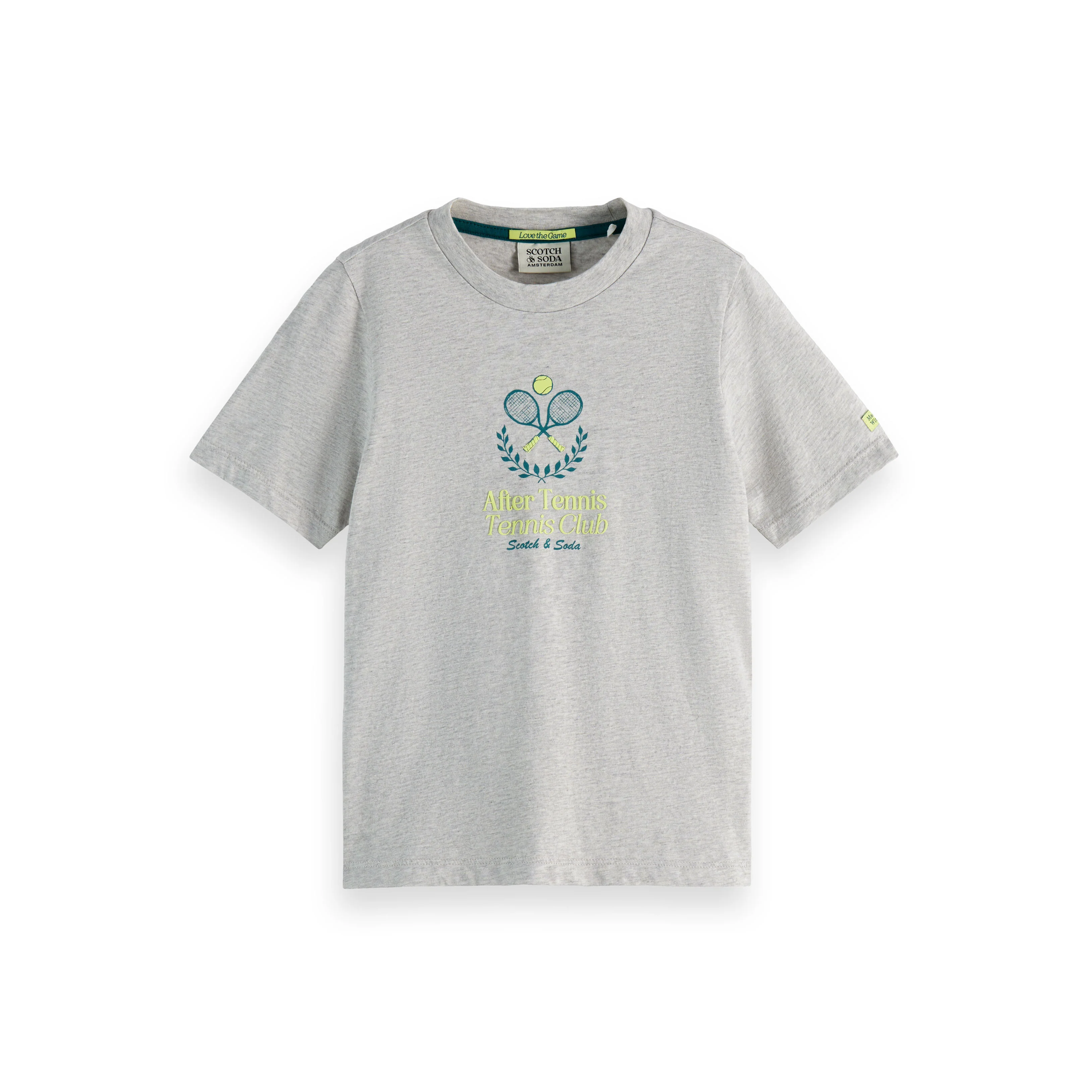 Scotch Shrunk Light Grey Melange Artwork T-Shirt