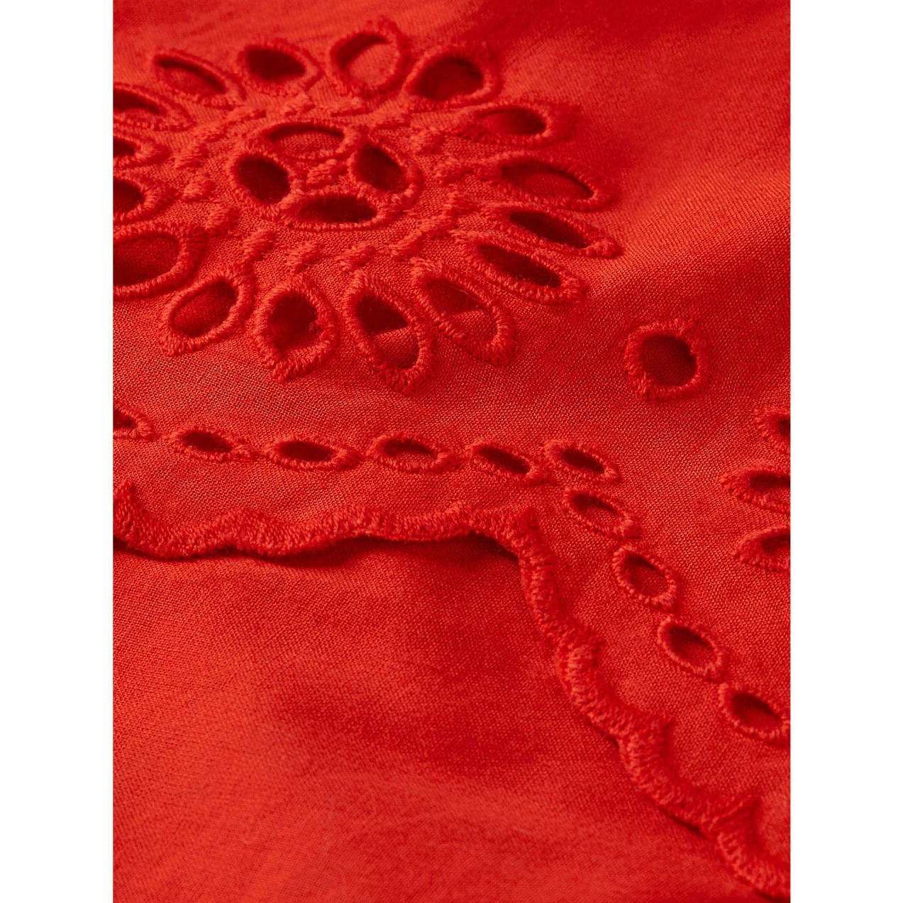 Scotch Shrunk Lobster Red Broderie Anglaise Tiered Skirt - Image 3