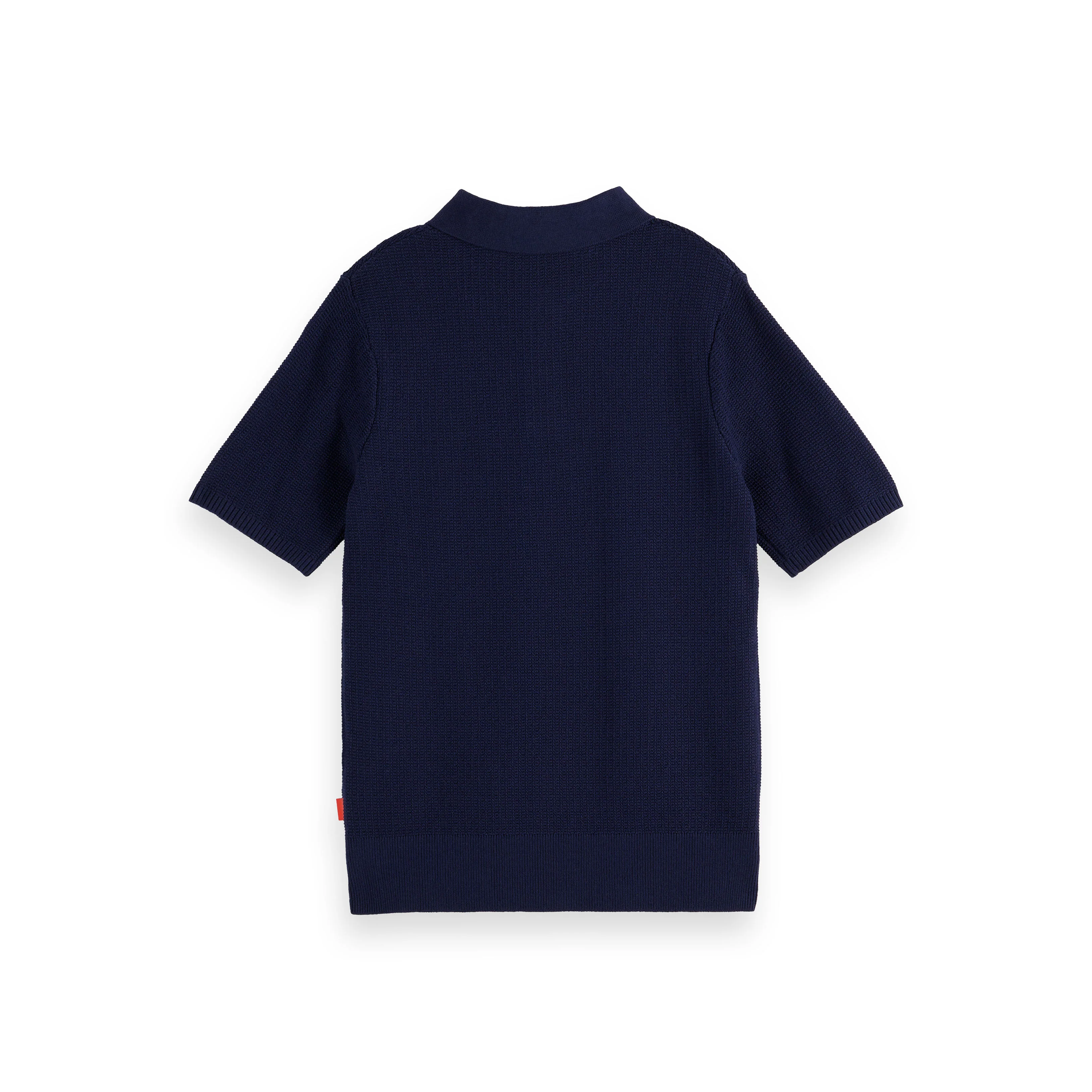 Scotch Shrunk Navy Structured Knitted Polo - Image 2