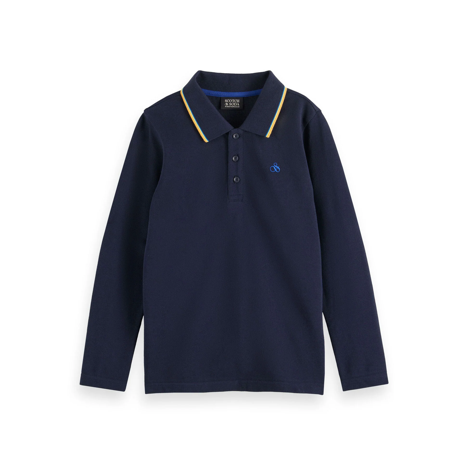 Scotch Shrunk Night Long Sleeve Polo With Tipping