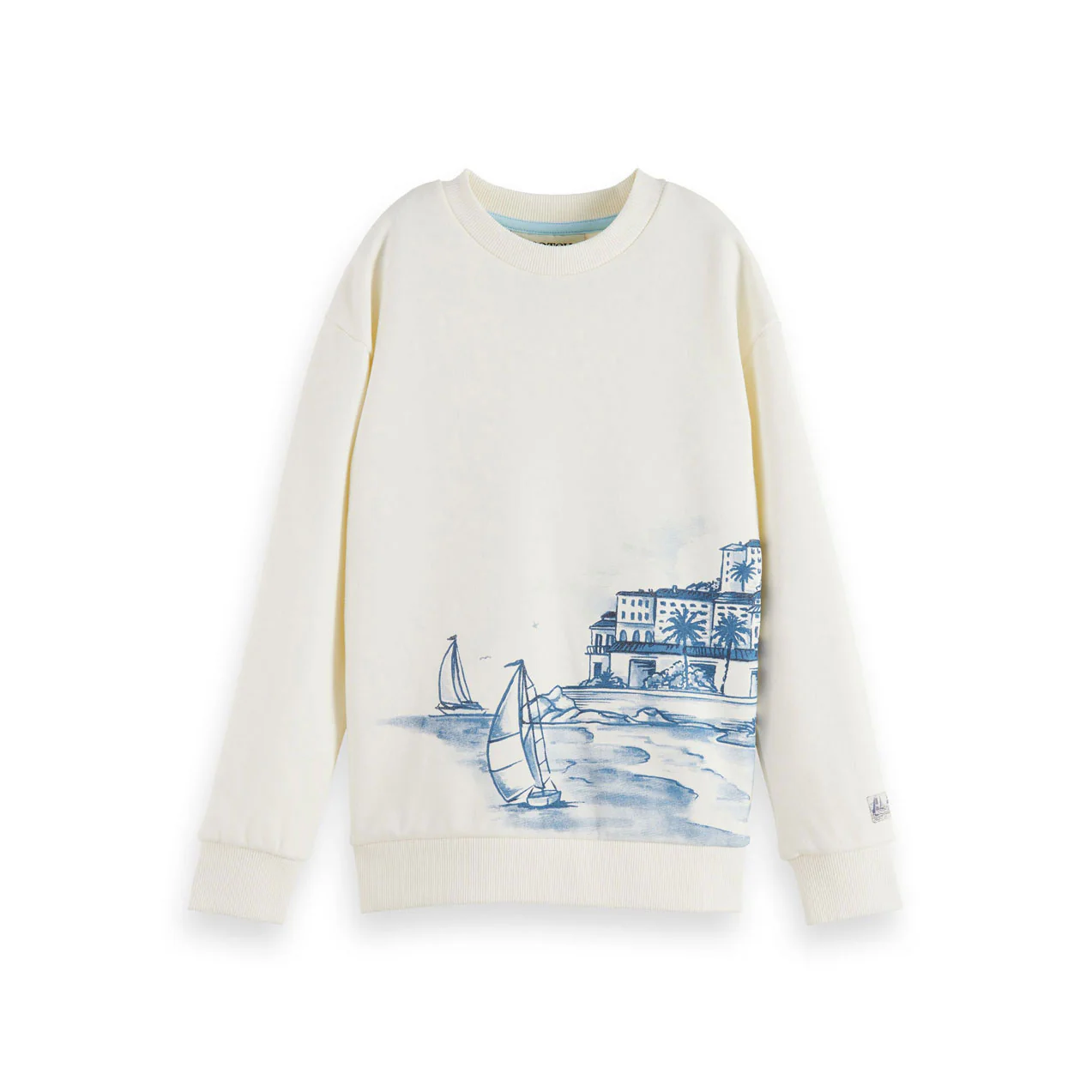 Scotch Shrunk Off White Artwork Relaxed Sweatshirt
