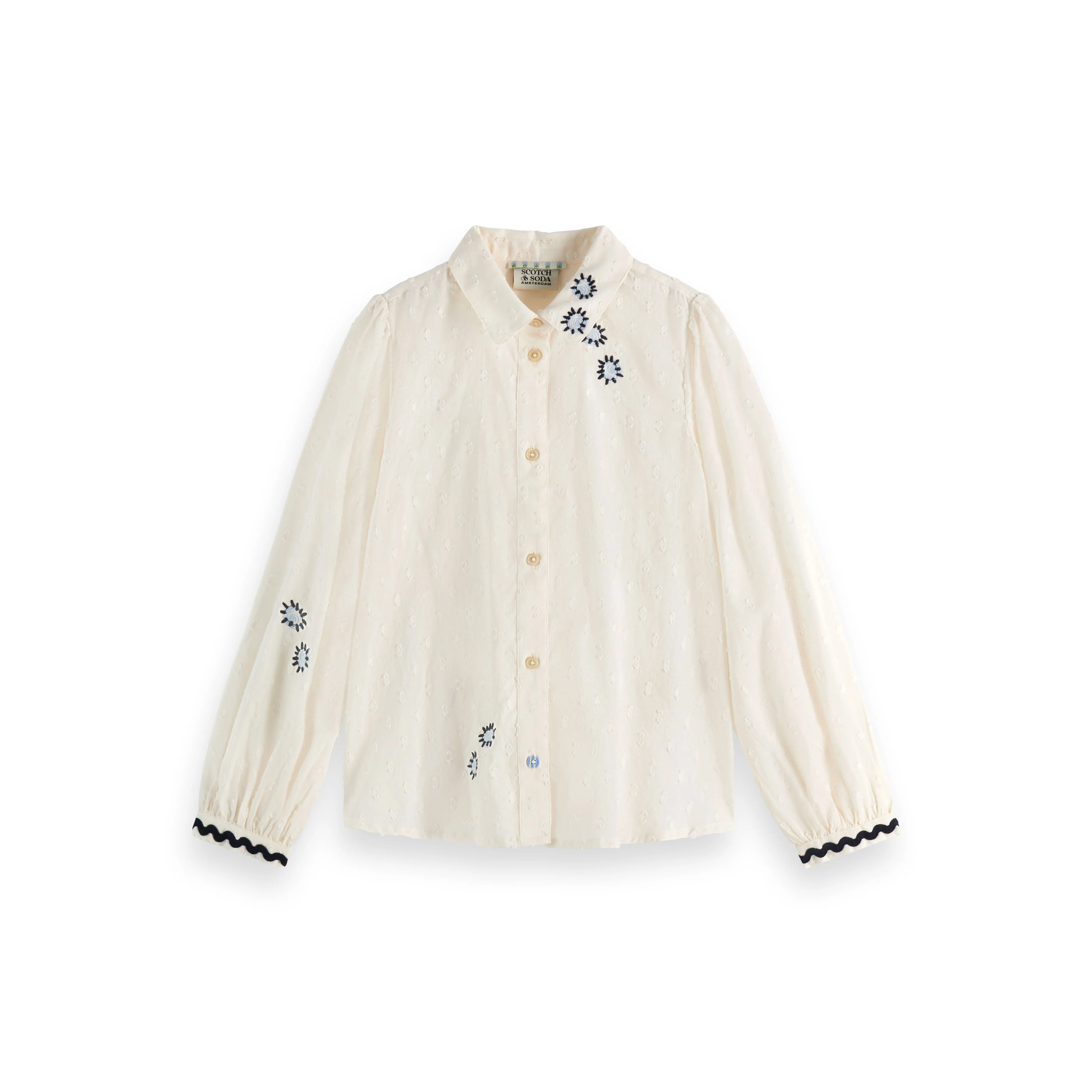 Scotch Shrunk Soft Ice Embroidered Summer Blouse
